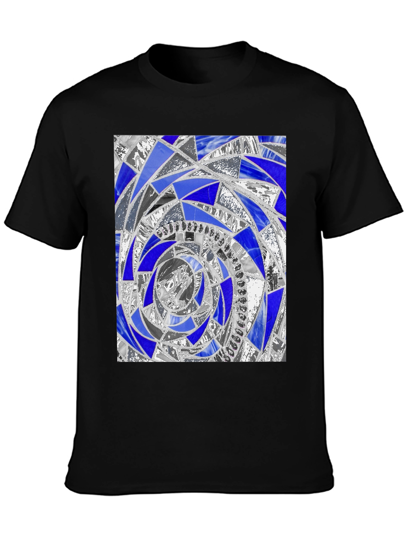 Abstract Mosaic Spiral Graphic Tee - Modern Art T-Shirt