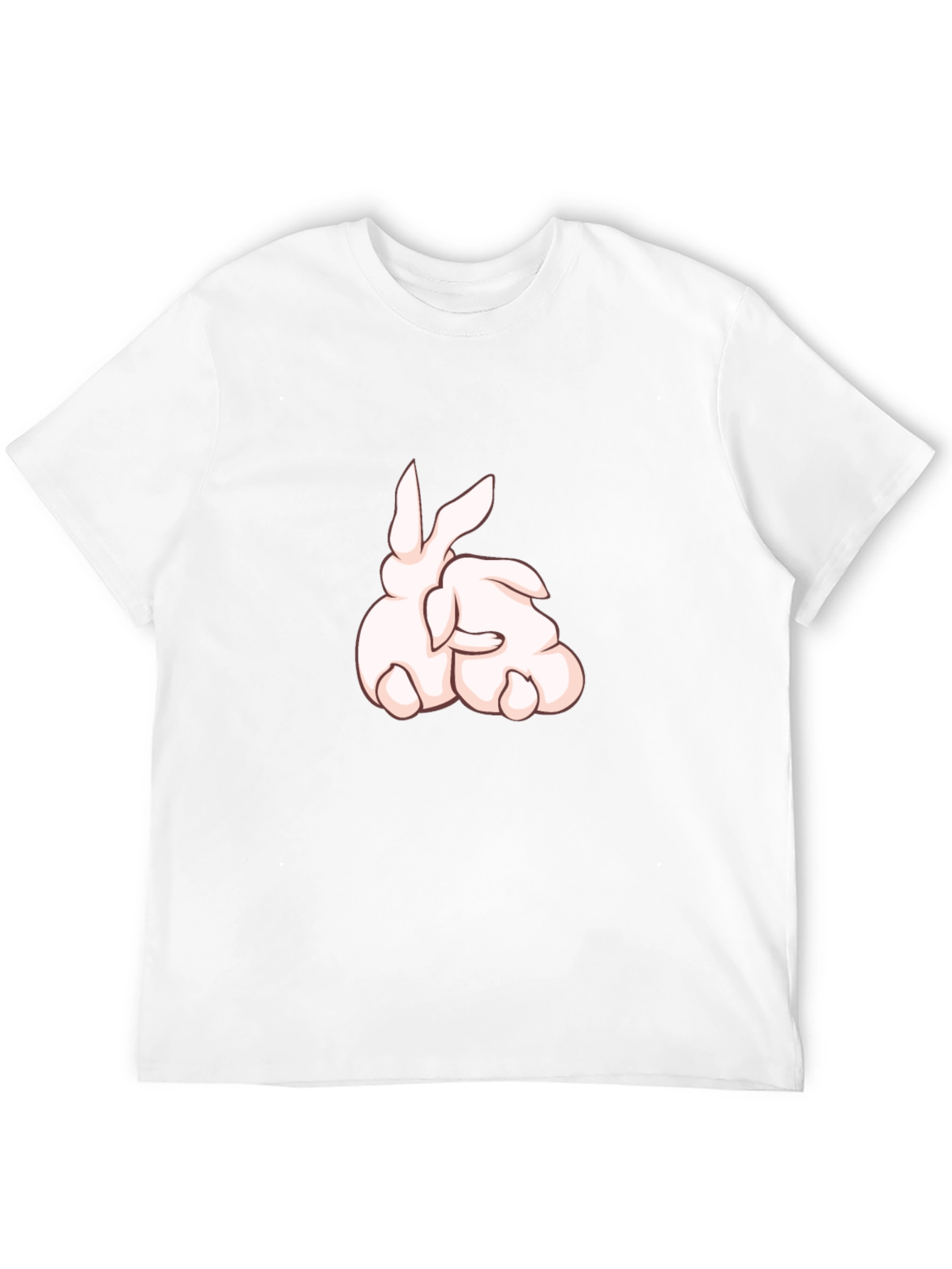 Rabbit Cartoon Graphic Black T-Shirt