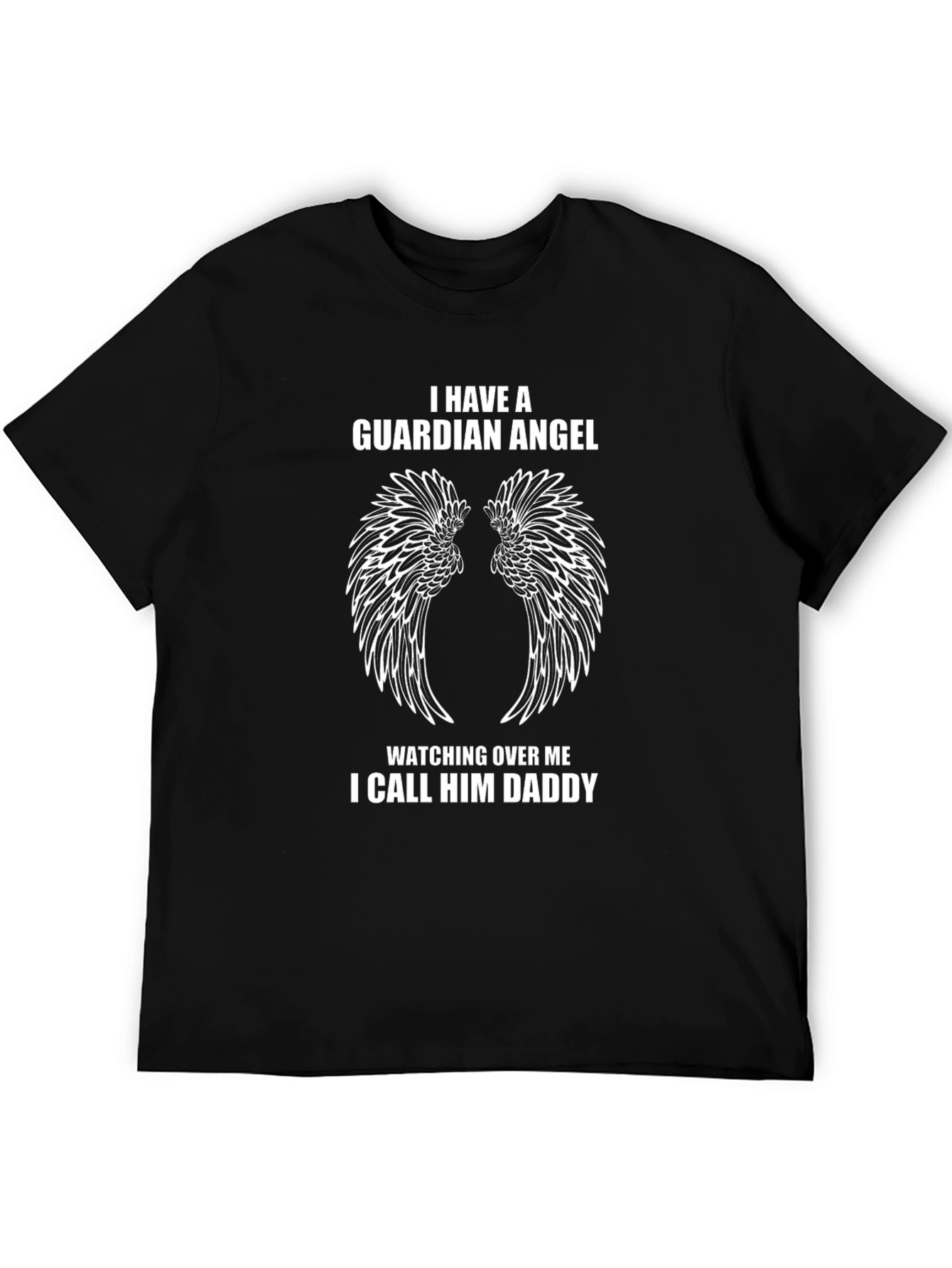 Guardian Angel Daddy Black T-Shirt