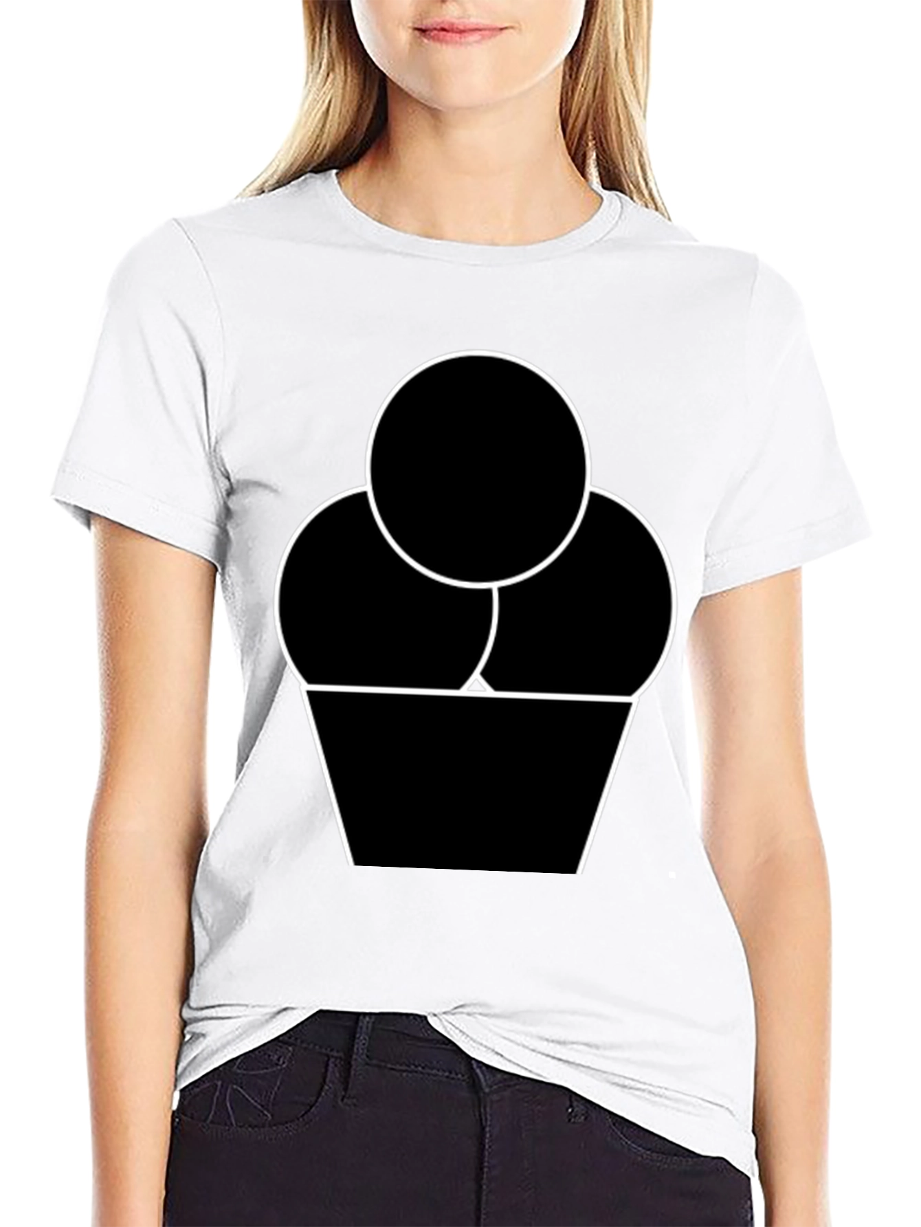 Ice Cream Graphic Tee - Black Cotton T-Shirt