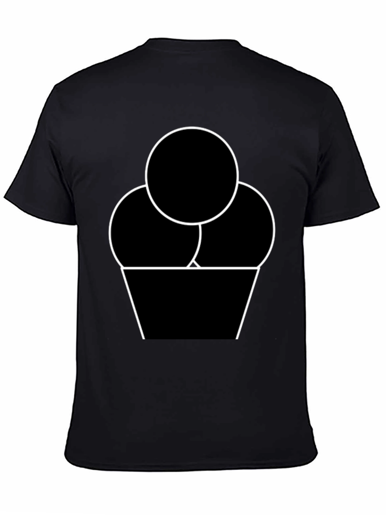 Ice Cream Graphic Tee - Black Cotton T-Shirt