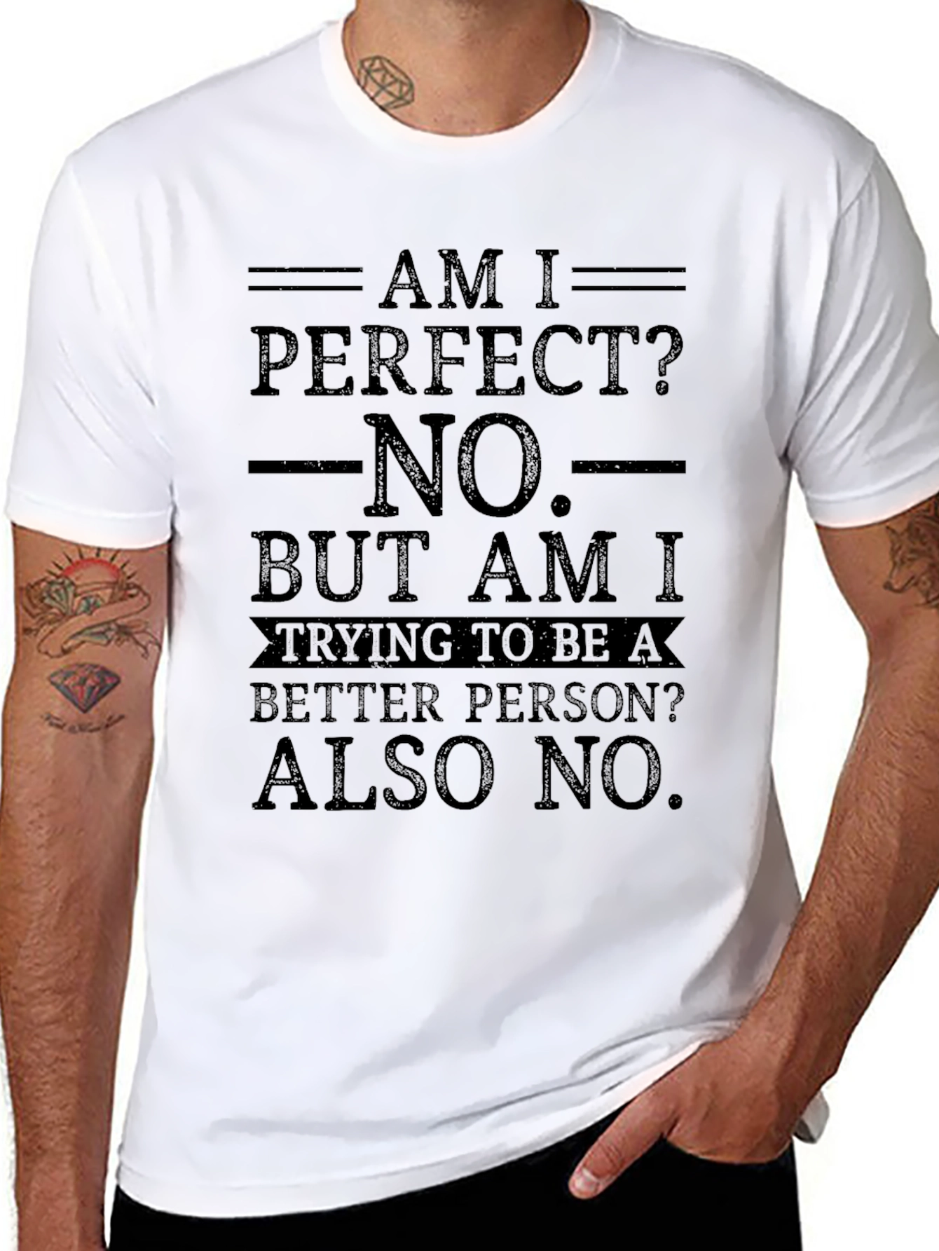 Am I Perfect? Funny Graphic Novelty T-Shirt