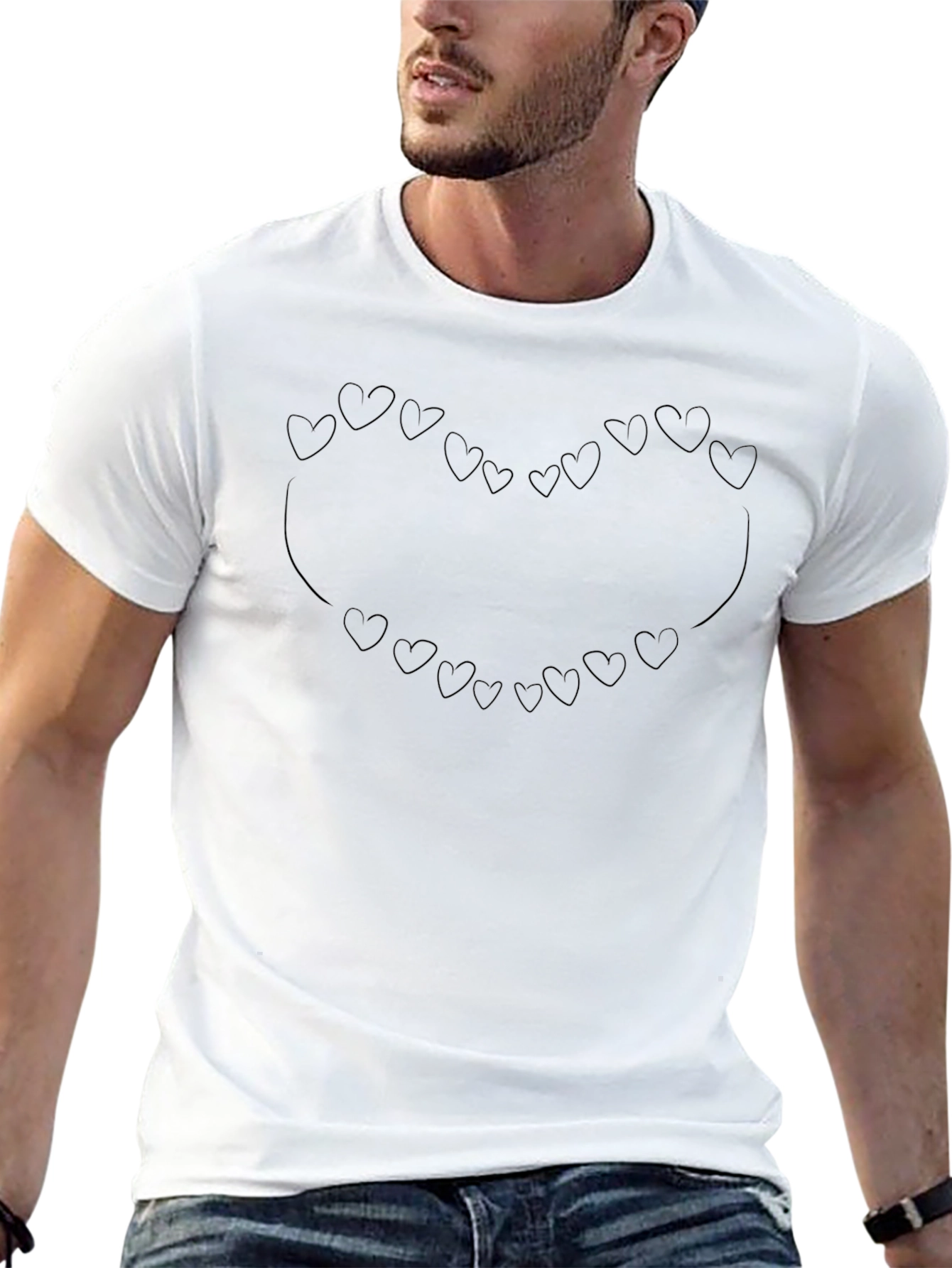 Heart Outline T-Shirt - Black Graphic Tee