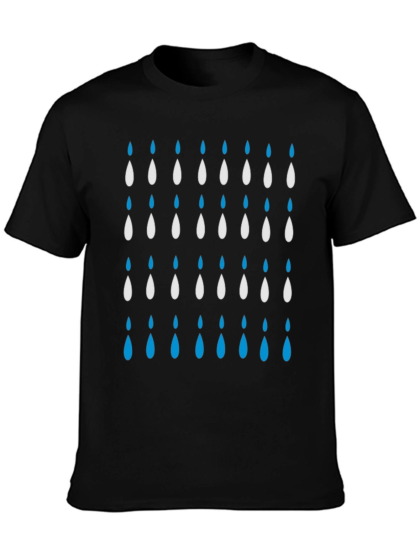 Raindrop Pattern Black T-Shirt