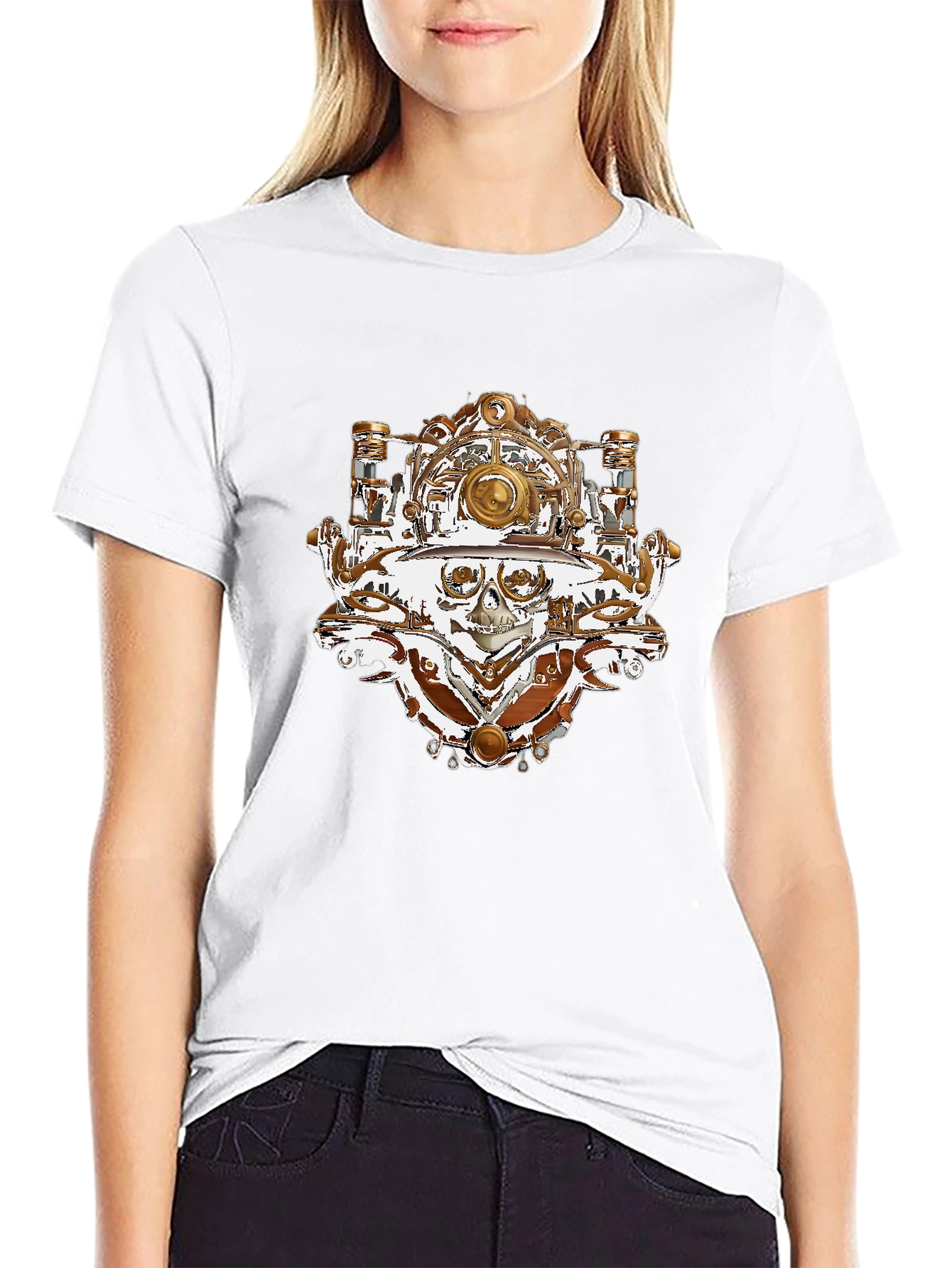 Steampunk Skull T-Shirt - Unique Graphic Tee