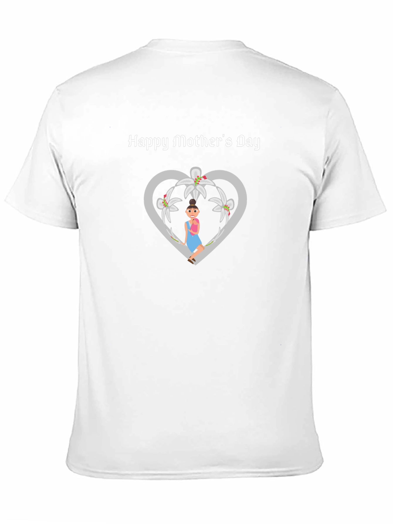 Happy Mothers Day T-Shirt - Floral Heart Design