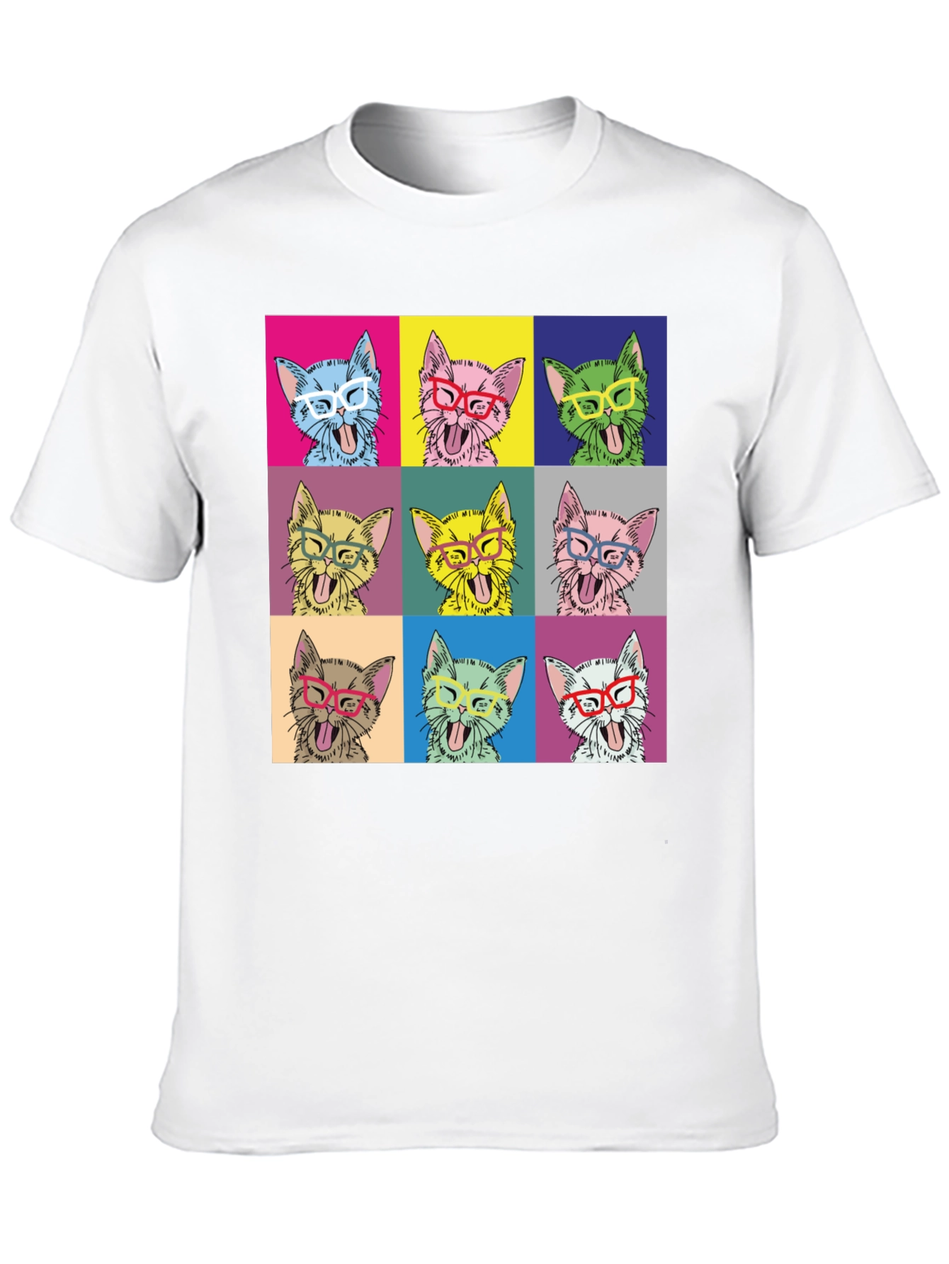 Pop Art Cat T-Shirt - Quirky & Fun Design