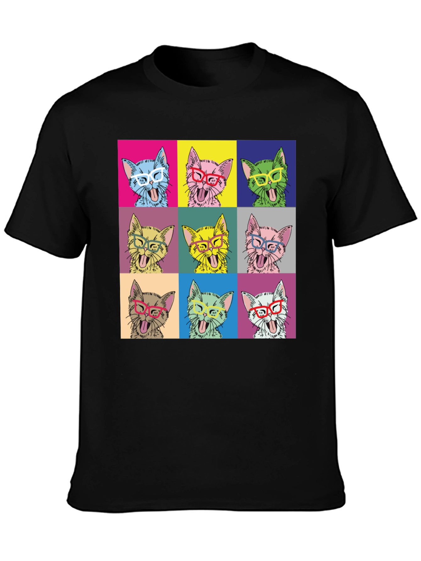 Pop Art Cat T-Shirt - Quirky & Fun Design