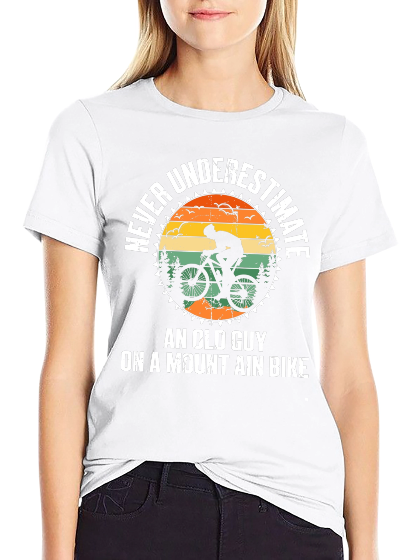Never Underestimate An Old Guy Mountain Bike T-Shirt