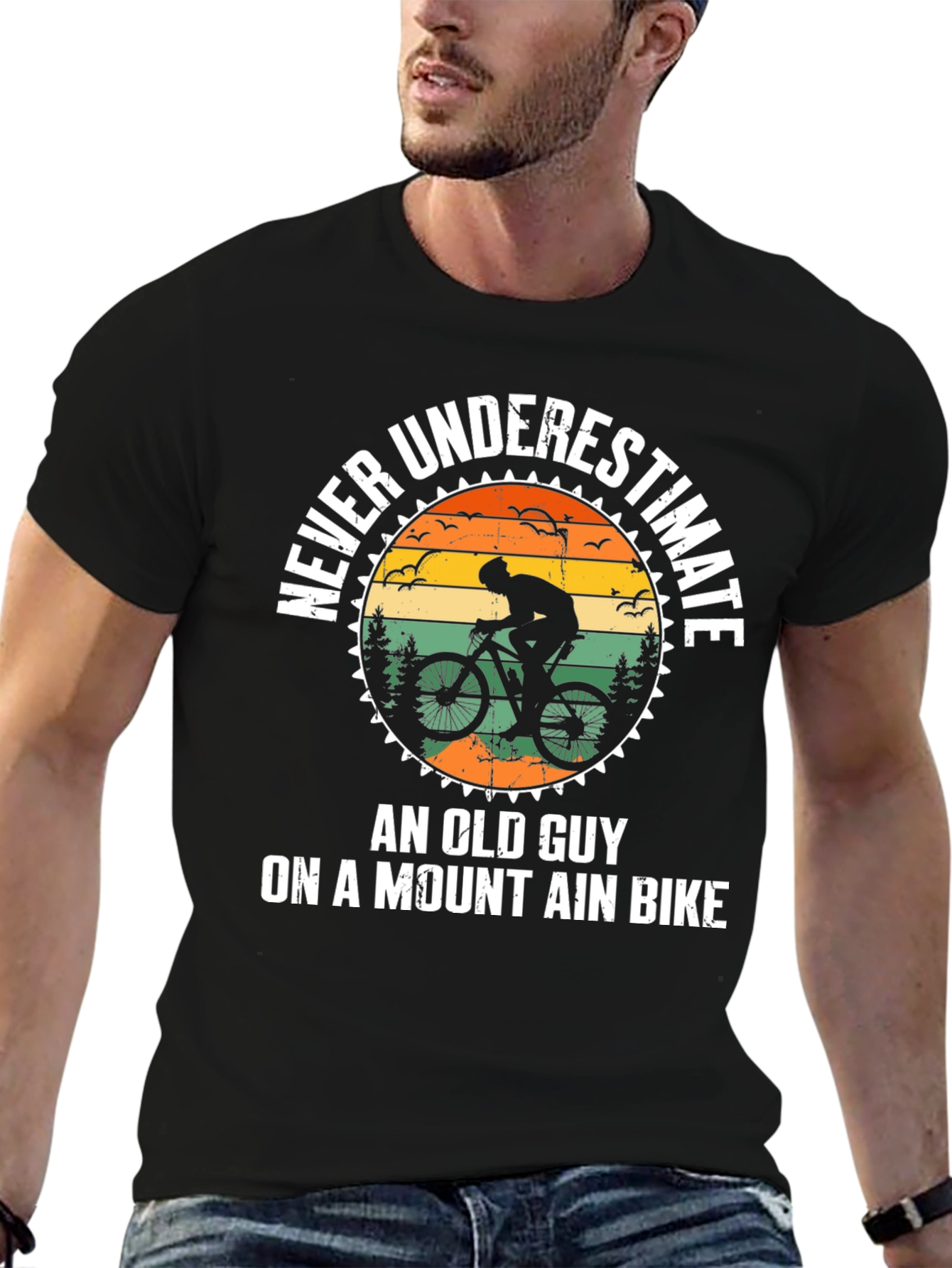 Never Underestimate An Old Guy Mountain Bike T-Shirt