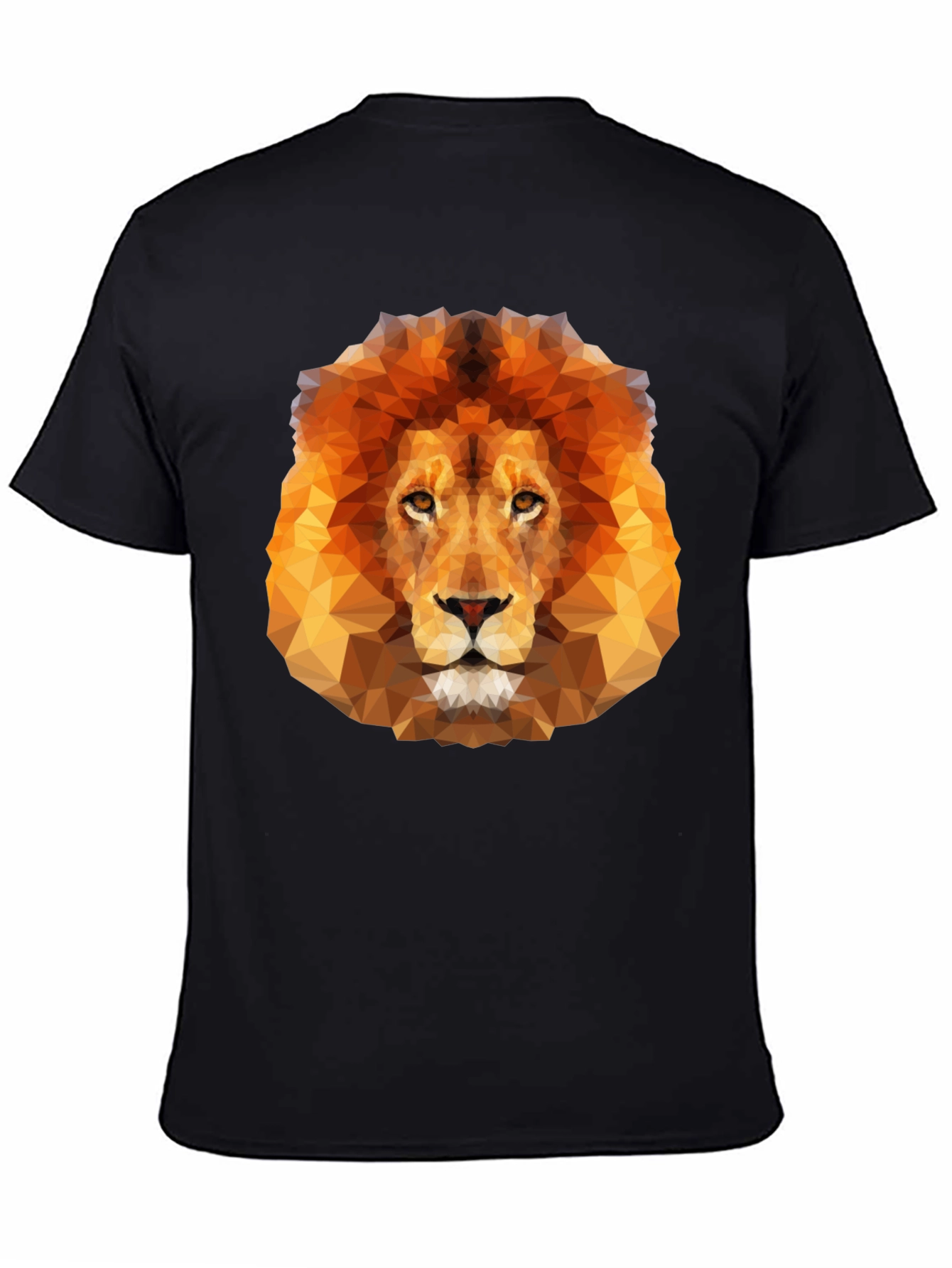 Geometric Lion Graphic Tee - Mens Black T-Shirt