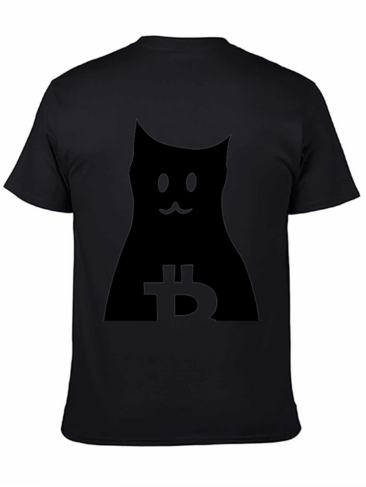 Bitcoin Cat Graphic Tee - Crypto Lover Shirt