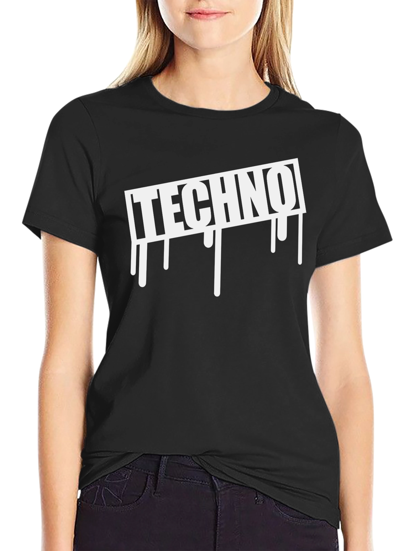 Techno Drip T-Shirt - Black Music Inspired Design