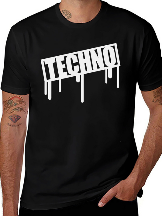 Techno Drip T-Shirt - Black Music Inspired Design