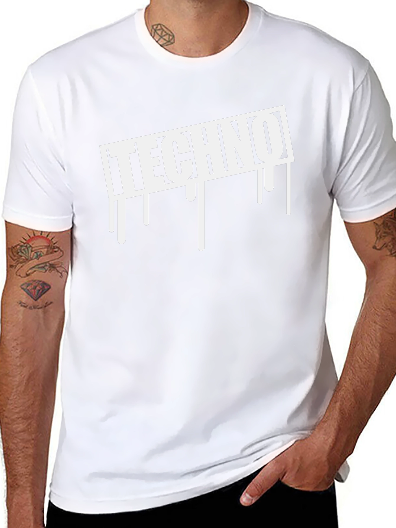 Techno Drip T-Shirt - Black Music Inspired Design