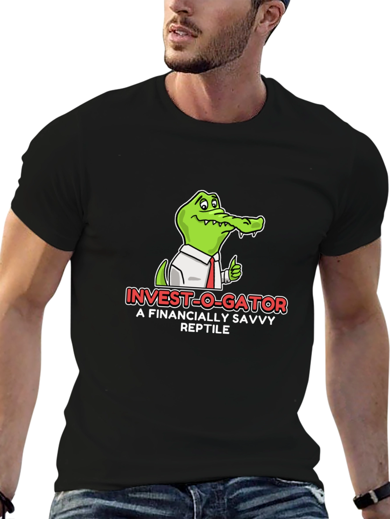 Invest-O-Gator Black Graphic T-Shirt