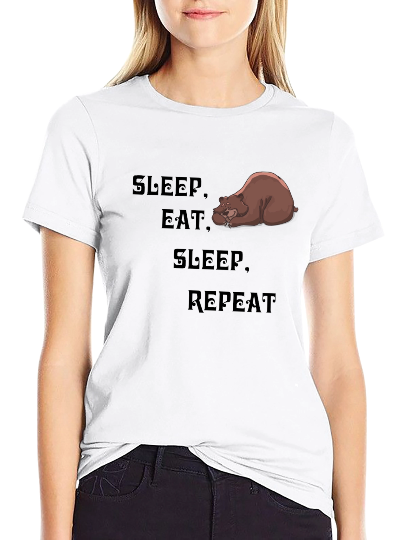 Sleep Eat Repeat Bear Graphic T-Shirt