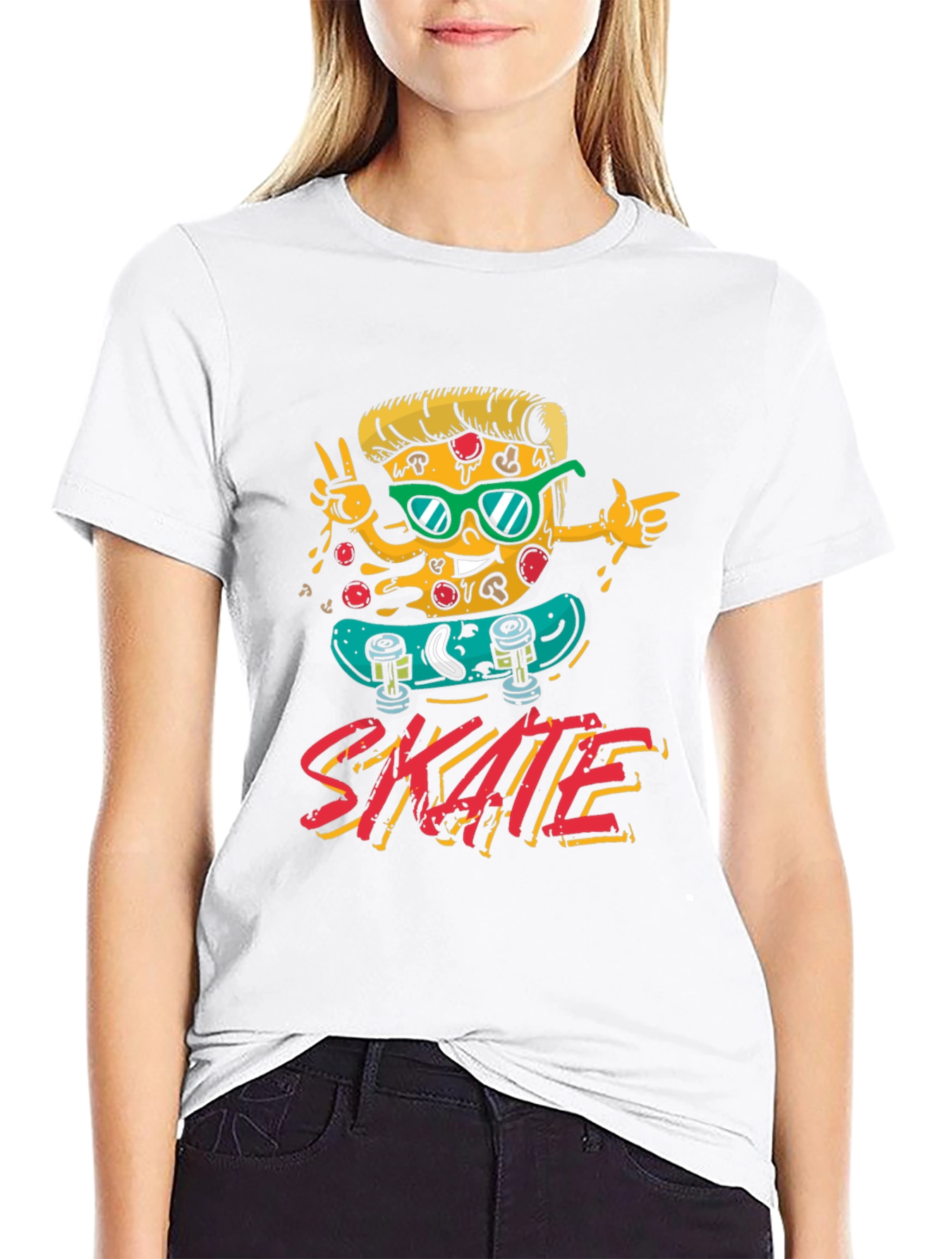 Cool Pizza Skate T-Shirt - Black