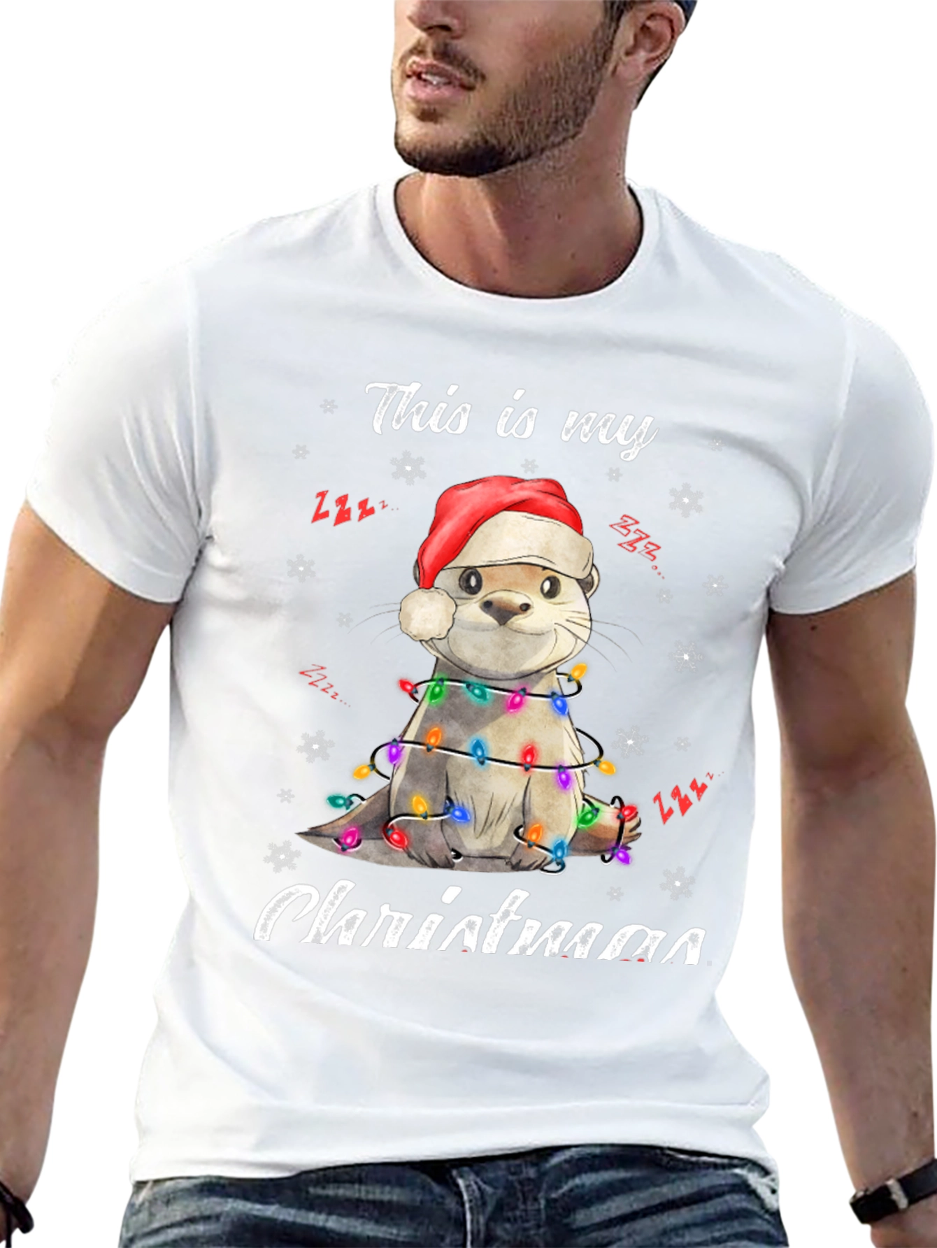 Festive Otter Christmas T-Shirt