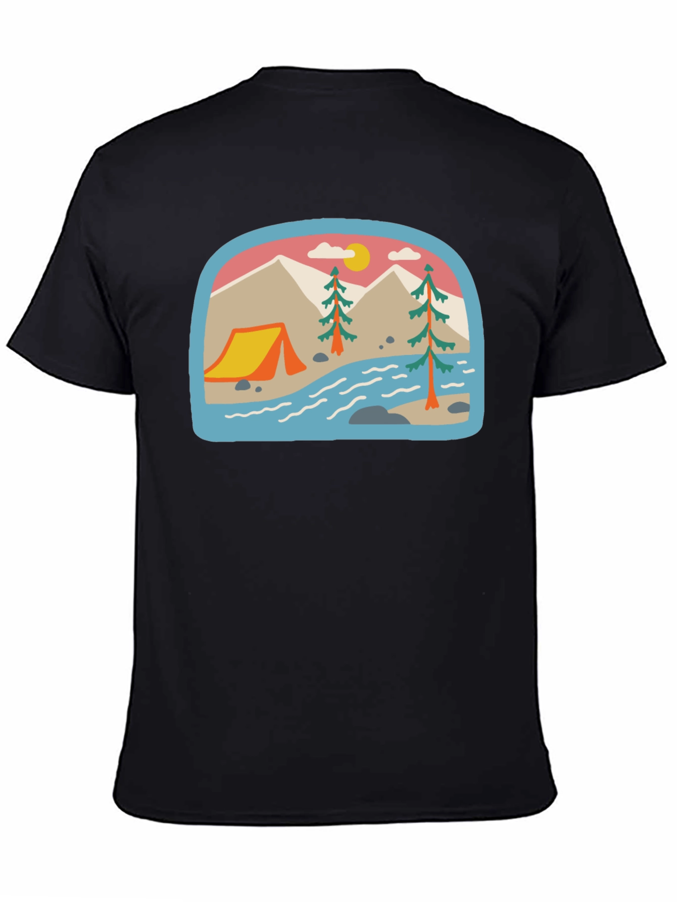 Camping Adventure Graphic Tee - Black