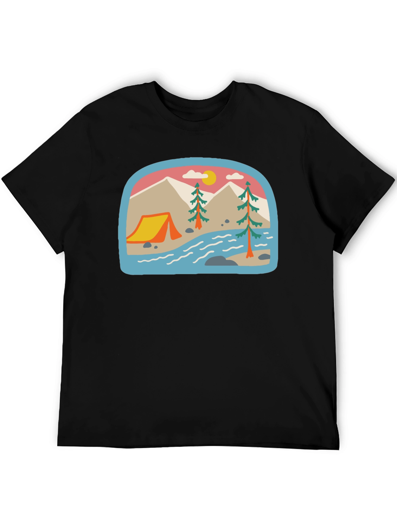Camping Adventure Graphic Tee - Black