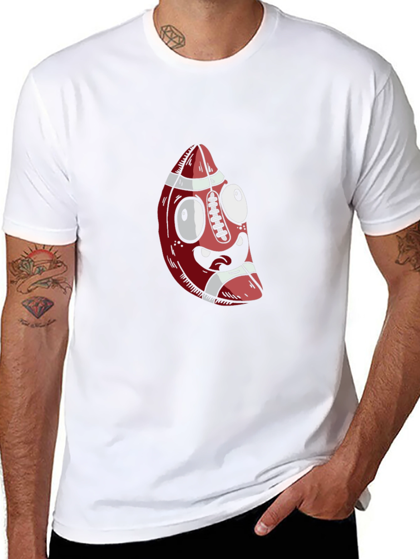 Funny Football Cartoon Graphic T-Shirt