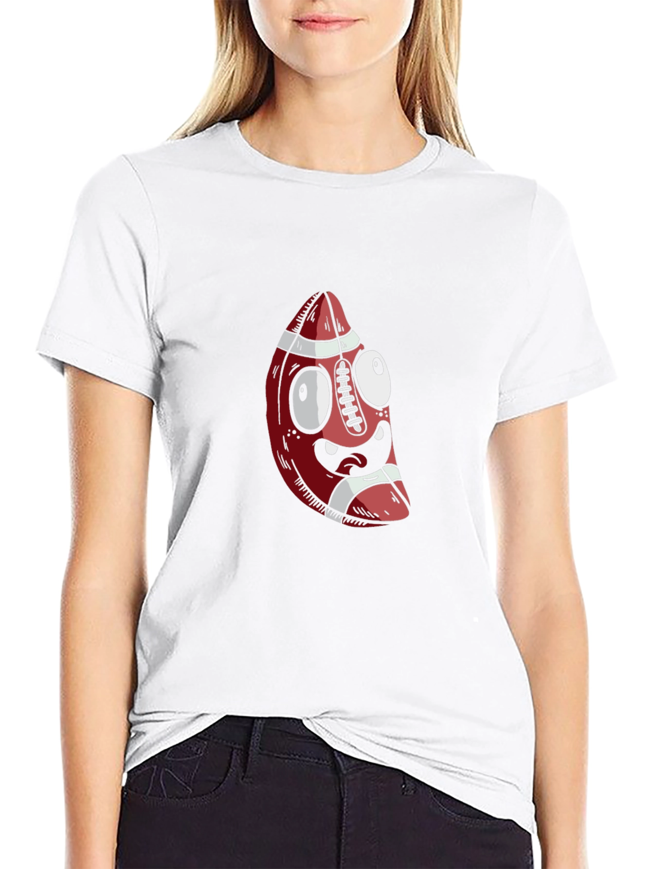 Funny Football Cartoon Graphic T-Shirt
