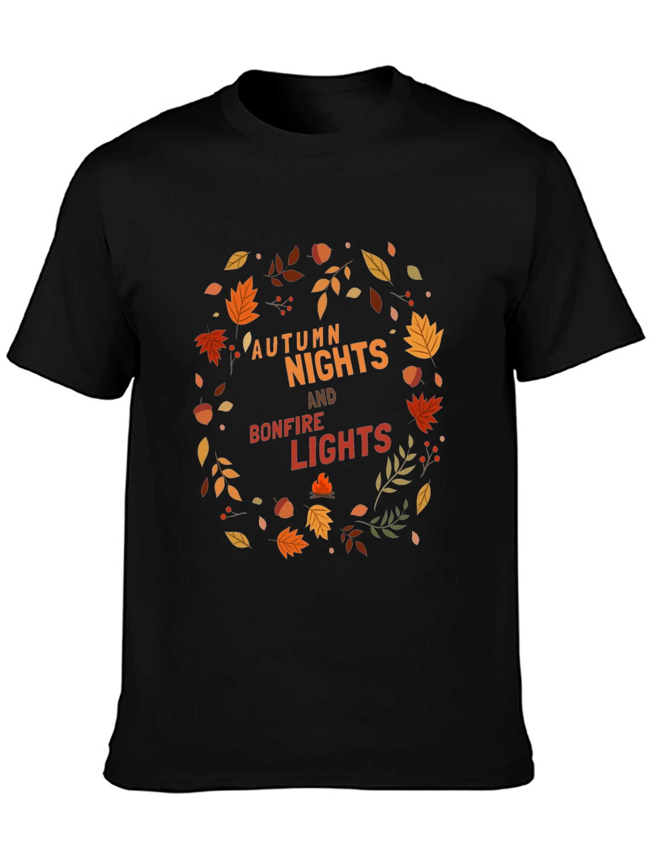 Autumn Nights Bonfire Lights Graphic T-Shirt