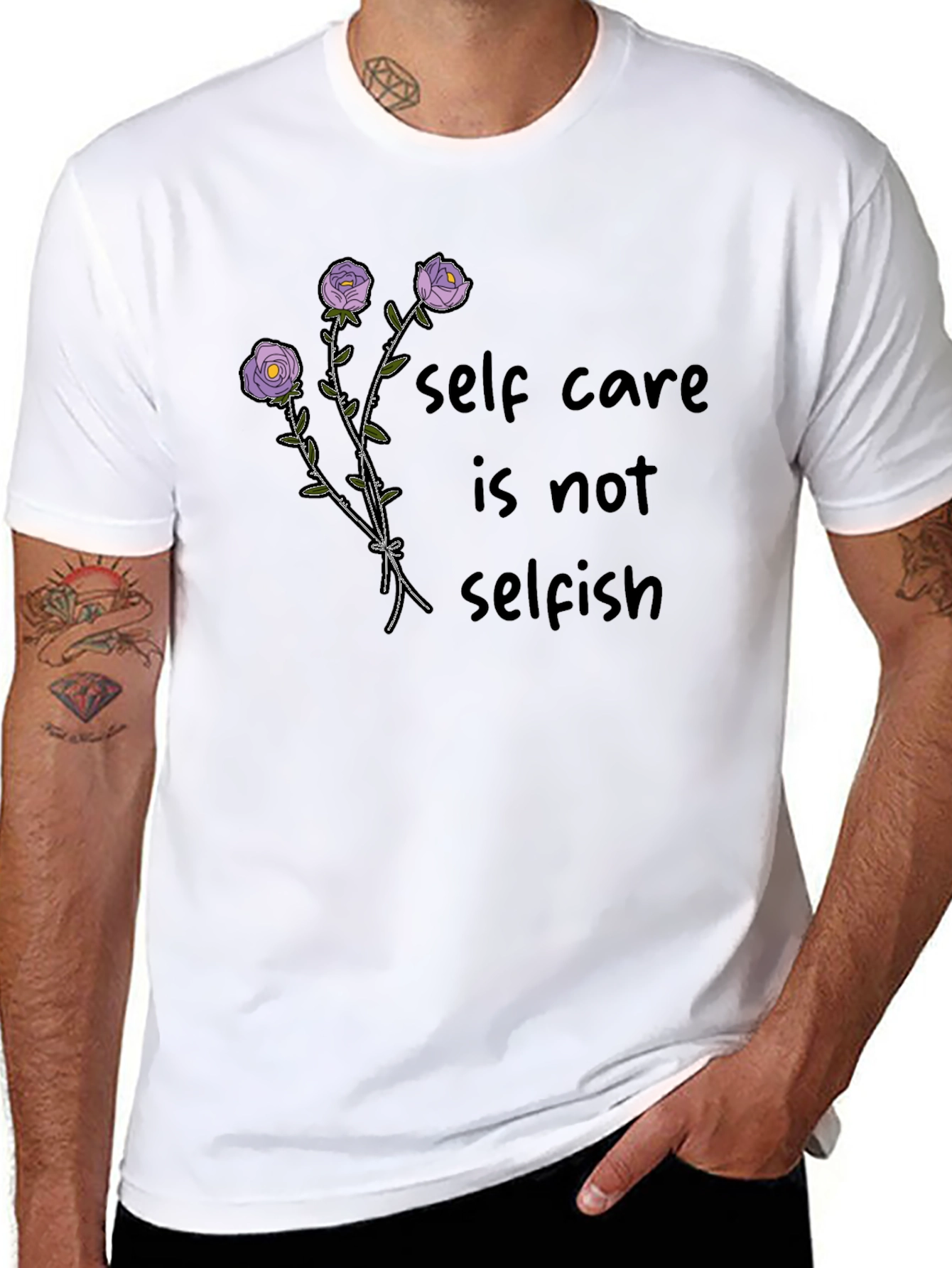 Self Care Roses T-Shirt - Soft Cotton Stylish Design