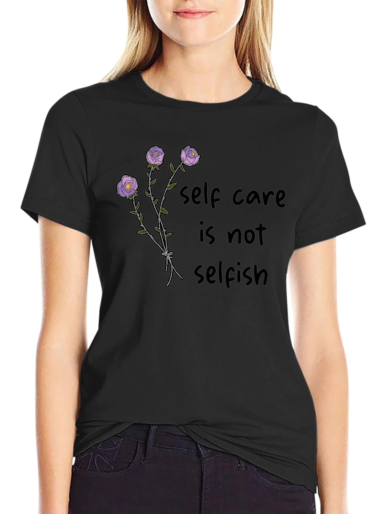 Self Care Roses T-Shirt - Soft Cotton Stylish Design