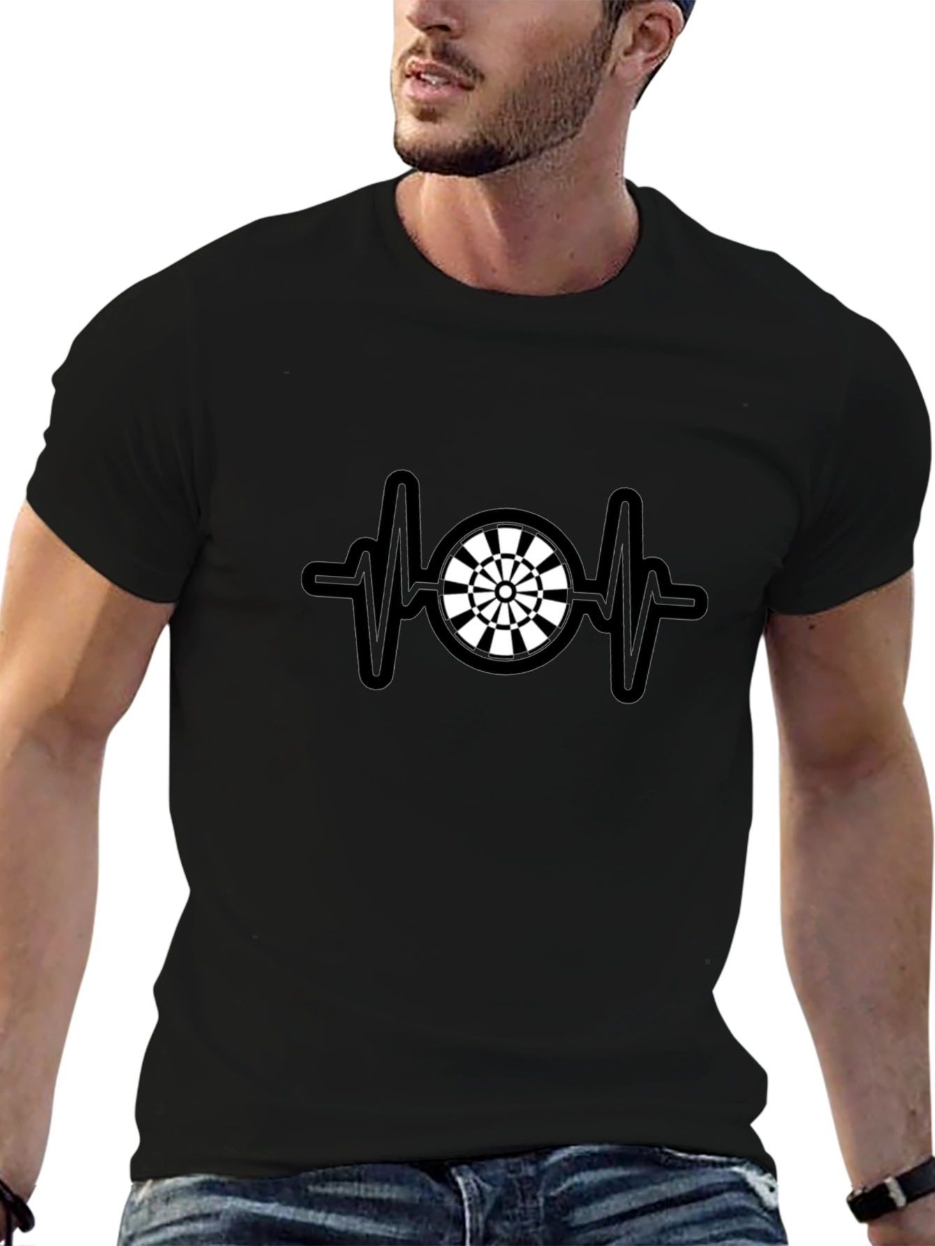 Darts Heartbeat Graphic Tee - Unique & Stylish