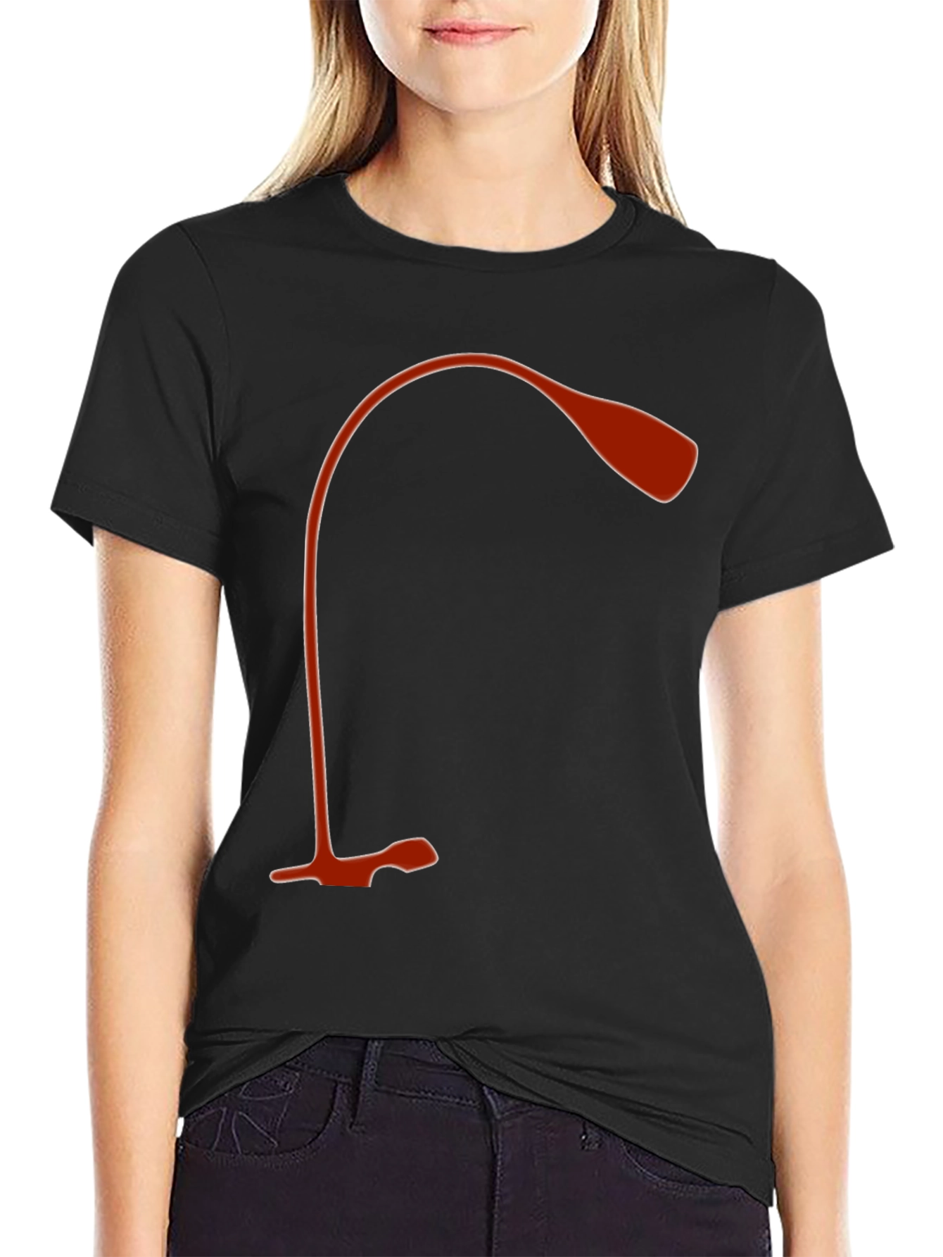 Modern Desk Lamp Graphic Tee - Black Cotton Shirt