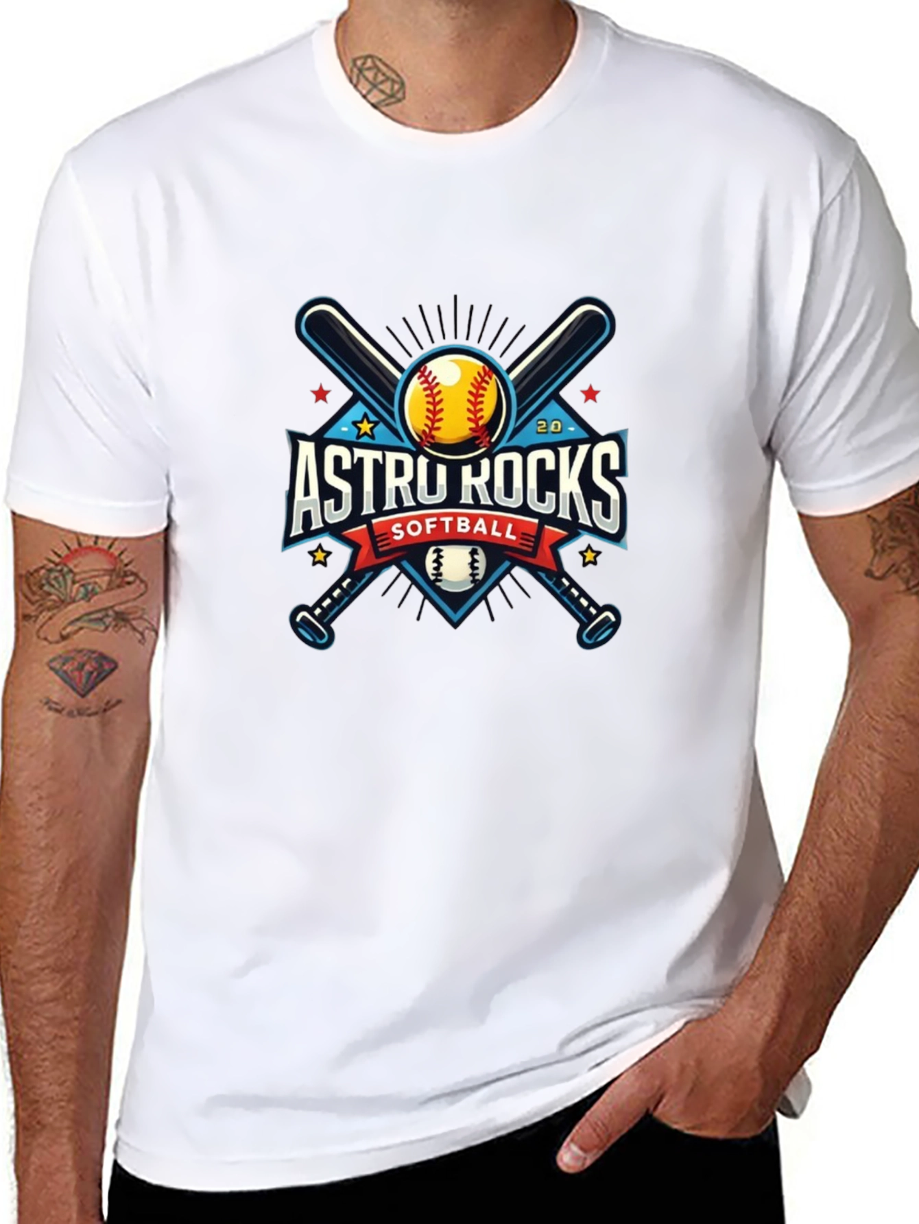 Astro Rocks Softball Black T-Shirt