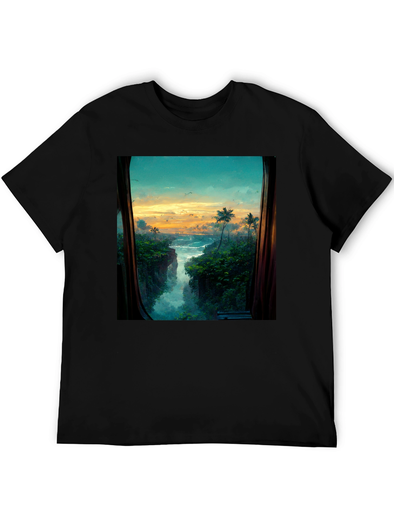 Tropical View T-Shirt - Nature Window Design