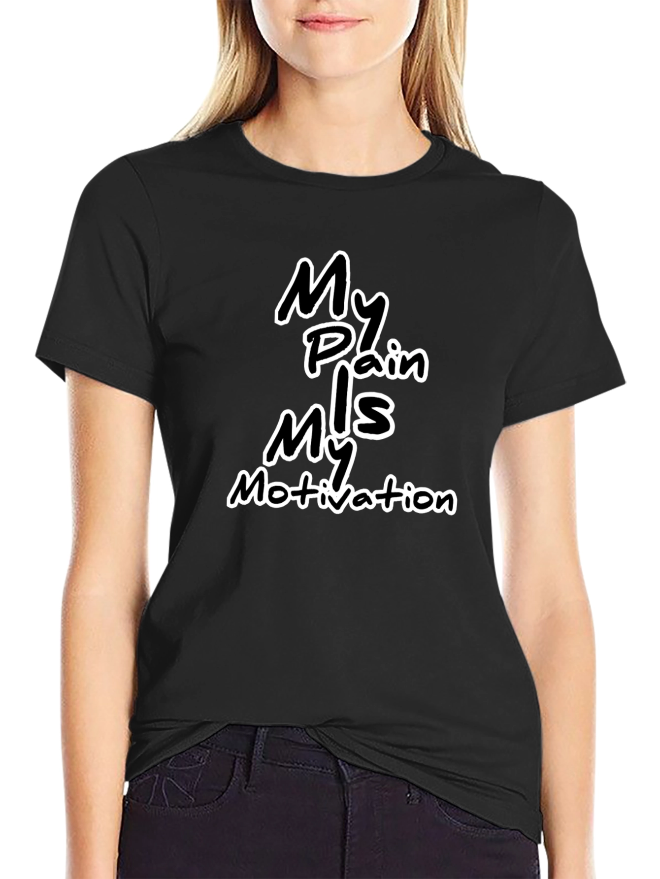Motivational Black T-Shirt: My Pain My Motivation