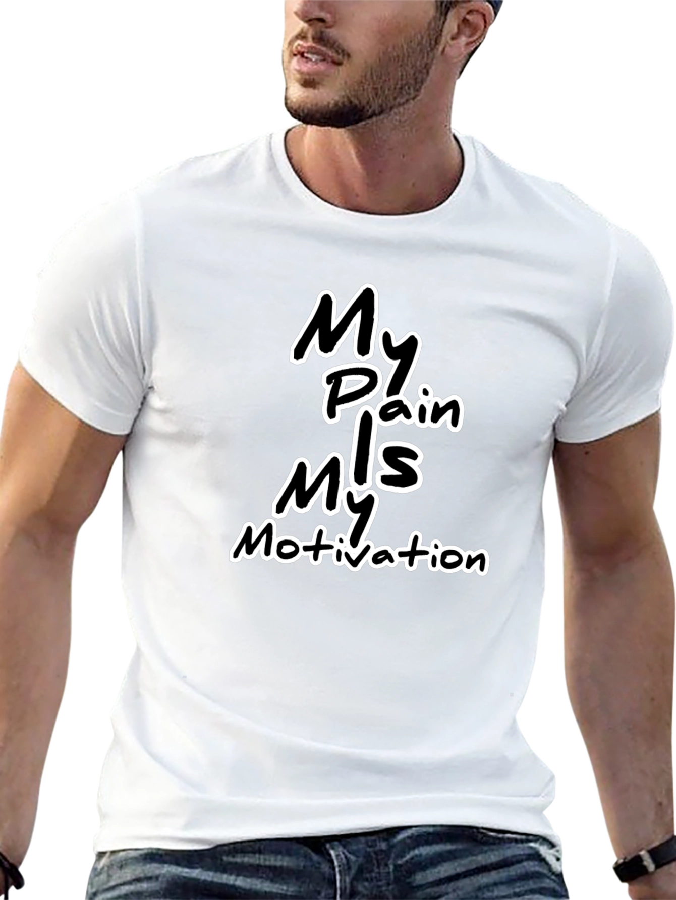 Motivational Black T-Shirt: My Pain My Motivation