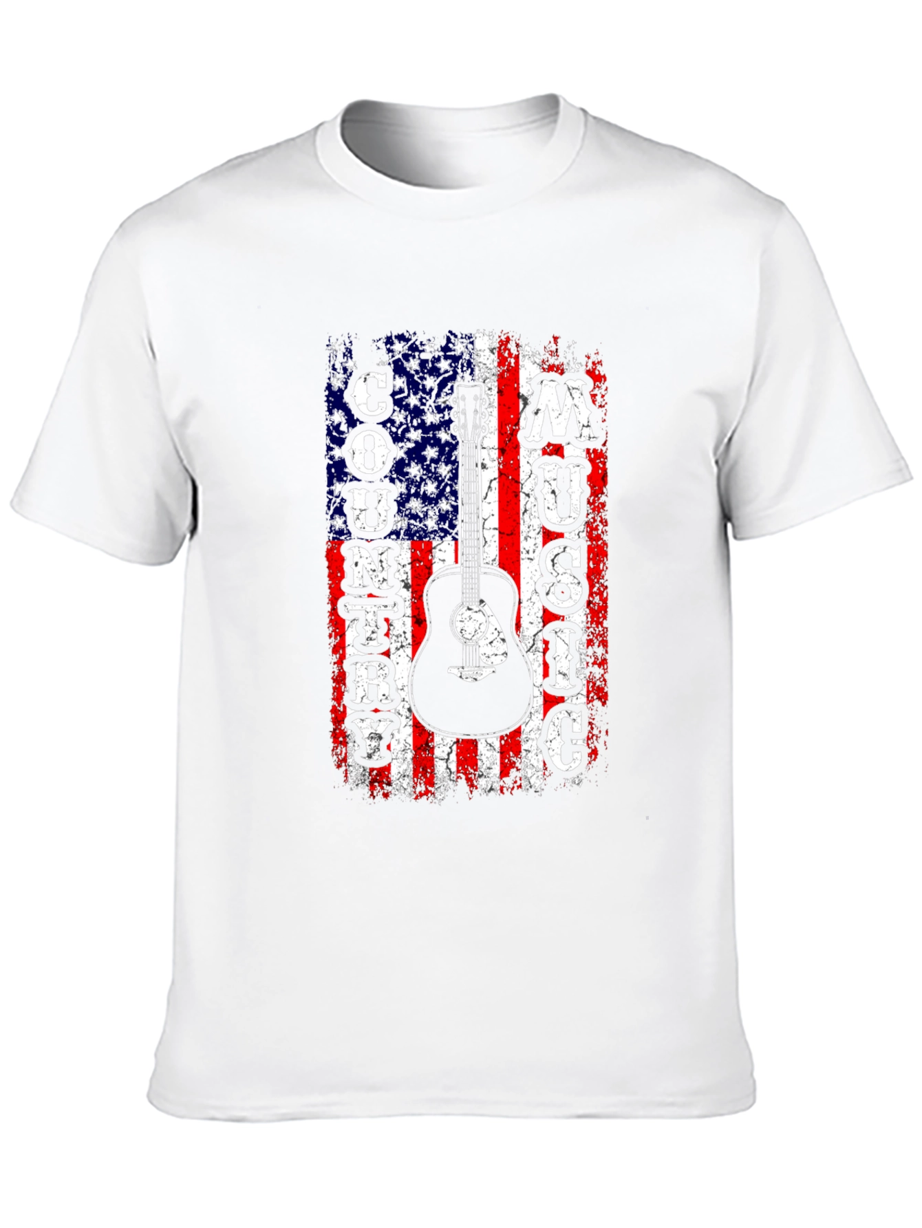 American Flag Country Music Guitar Graphic Tee