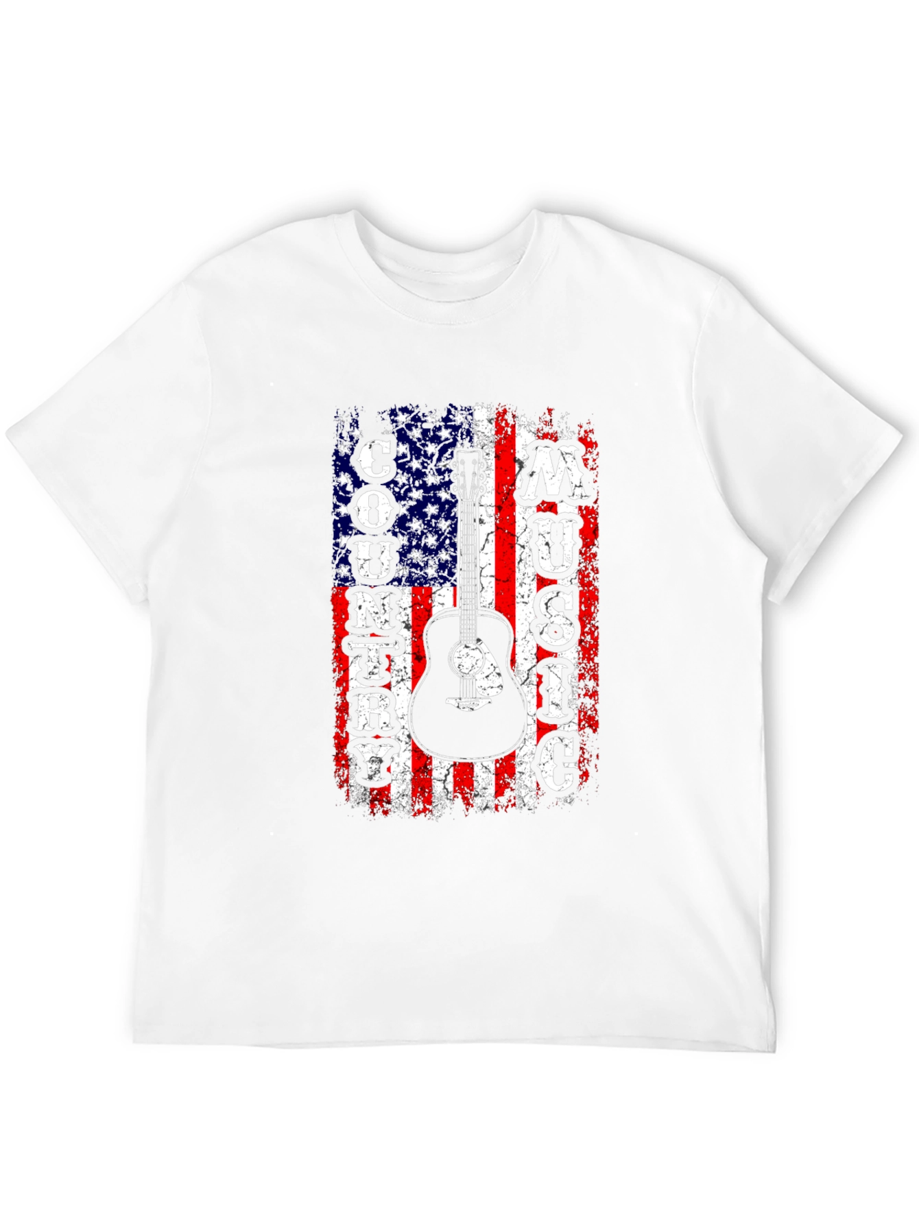 American Flag Country Music Guitar Graphic Tee