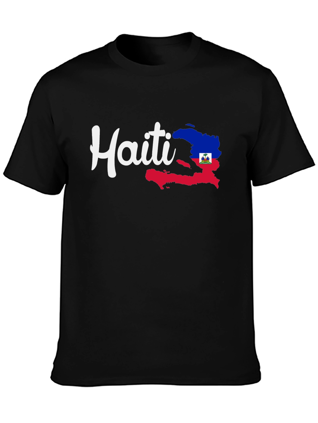 Haiti Pride Tee - Black Cotton Graphic T-Shirt