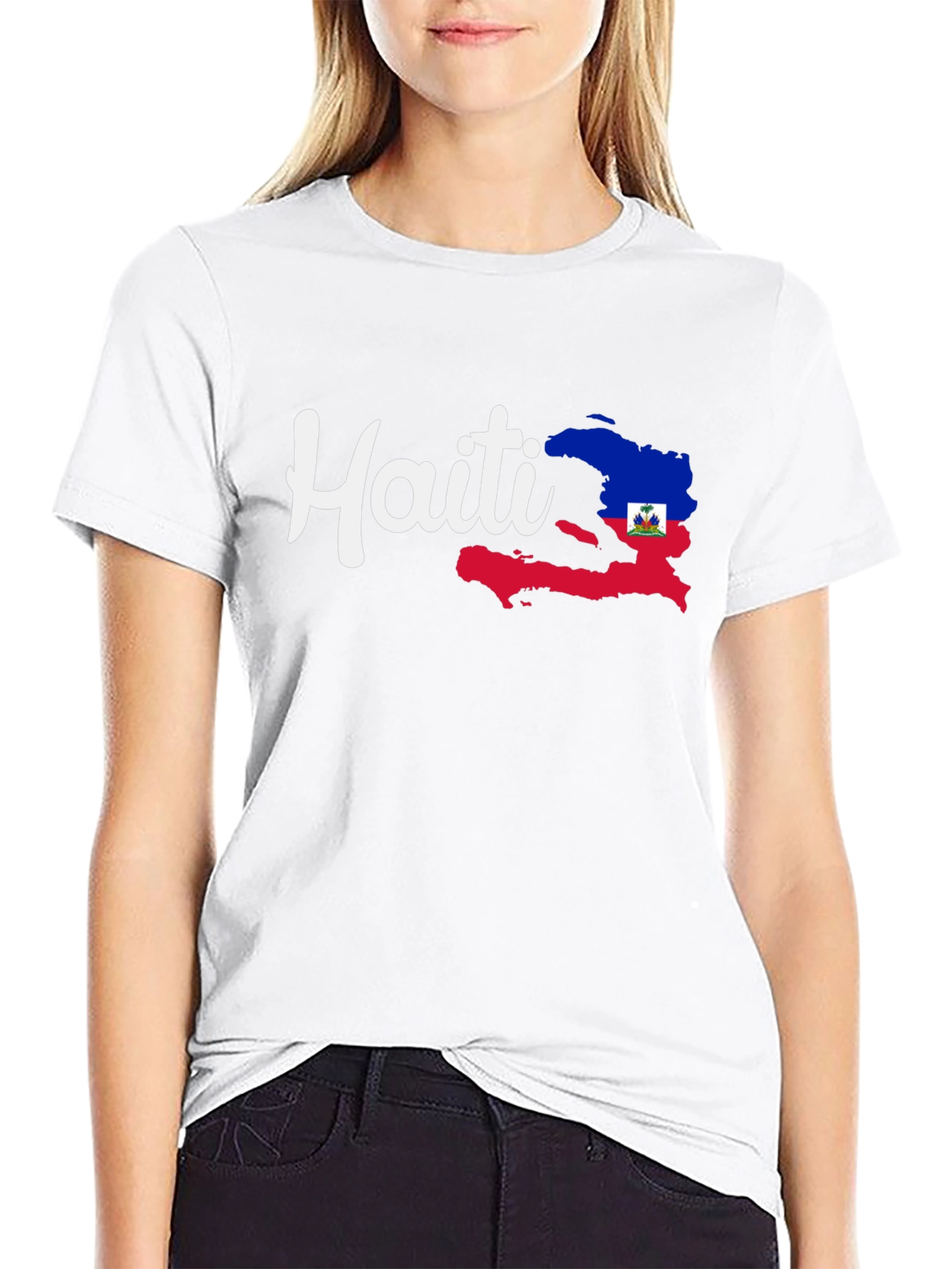 Haiti Pride Tee - Black Cotton Graphic T-Shirt
