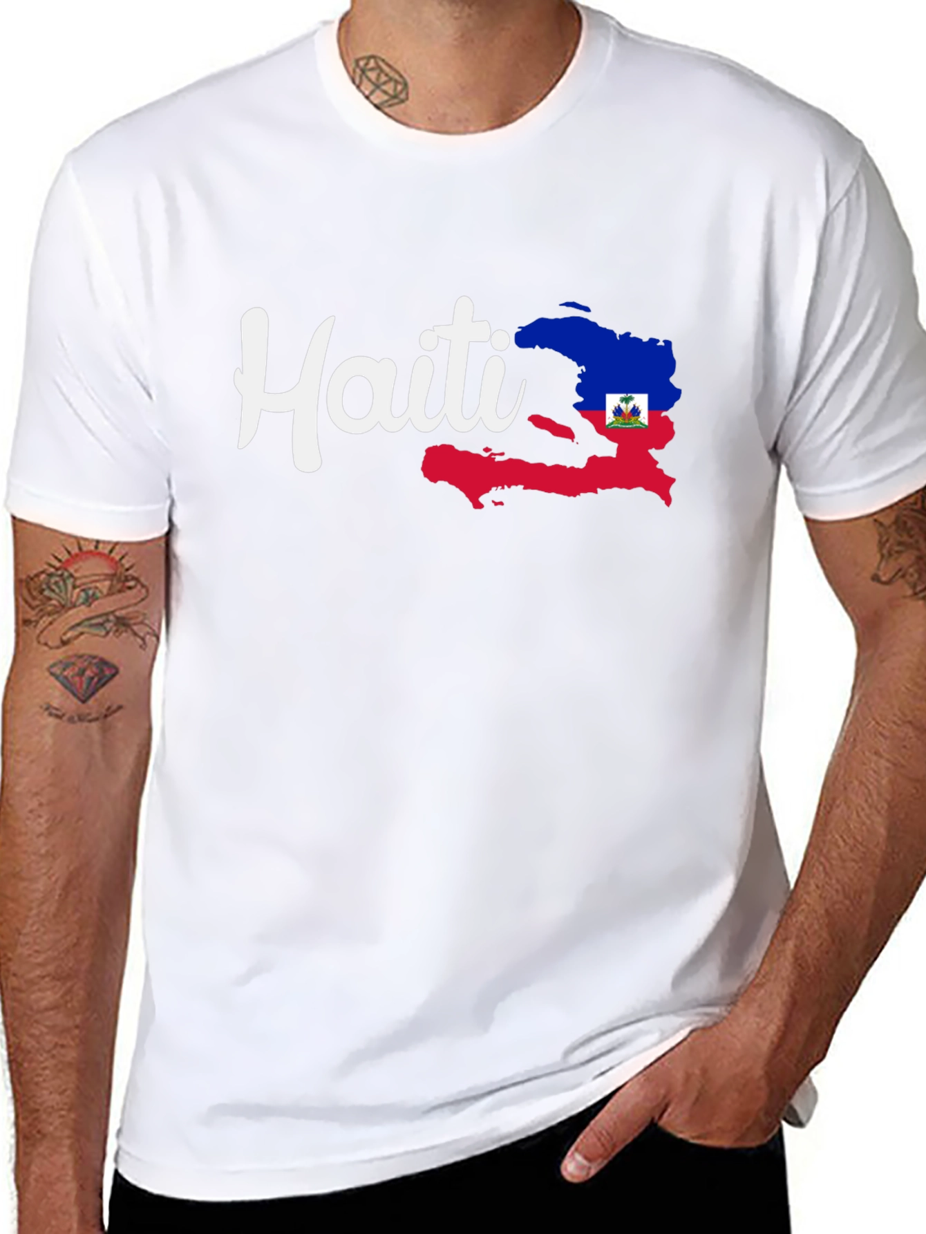 Haiti Pride Tee - Black Cotton Graphic T-Shirt