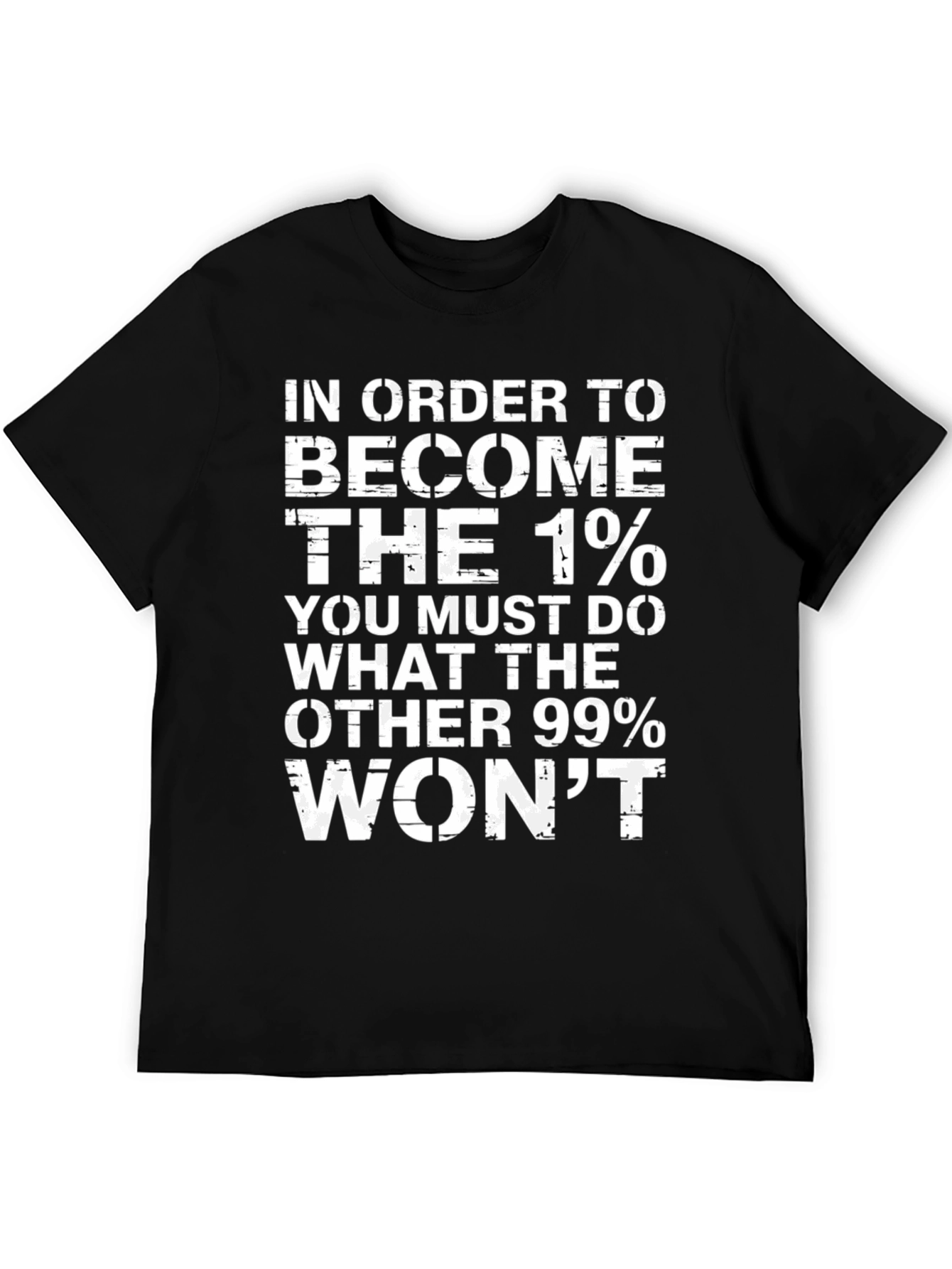 1% Motivation Black T-Shirt