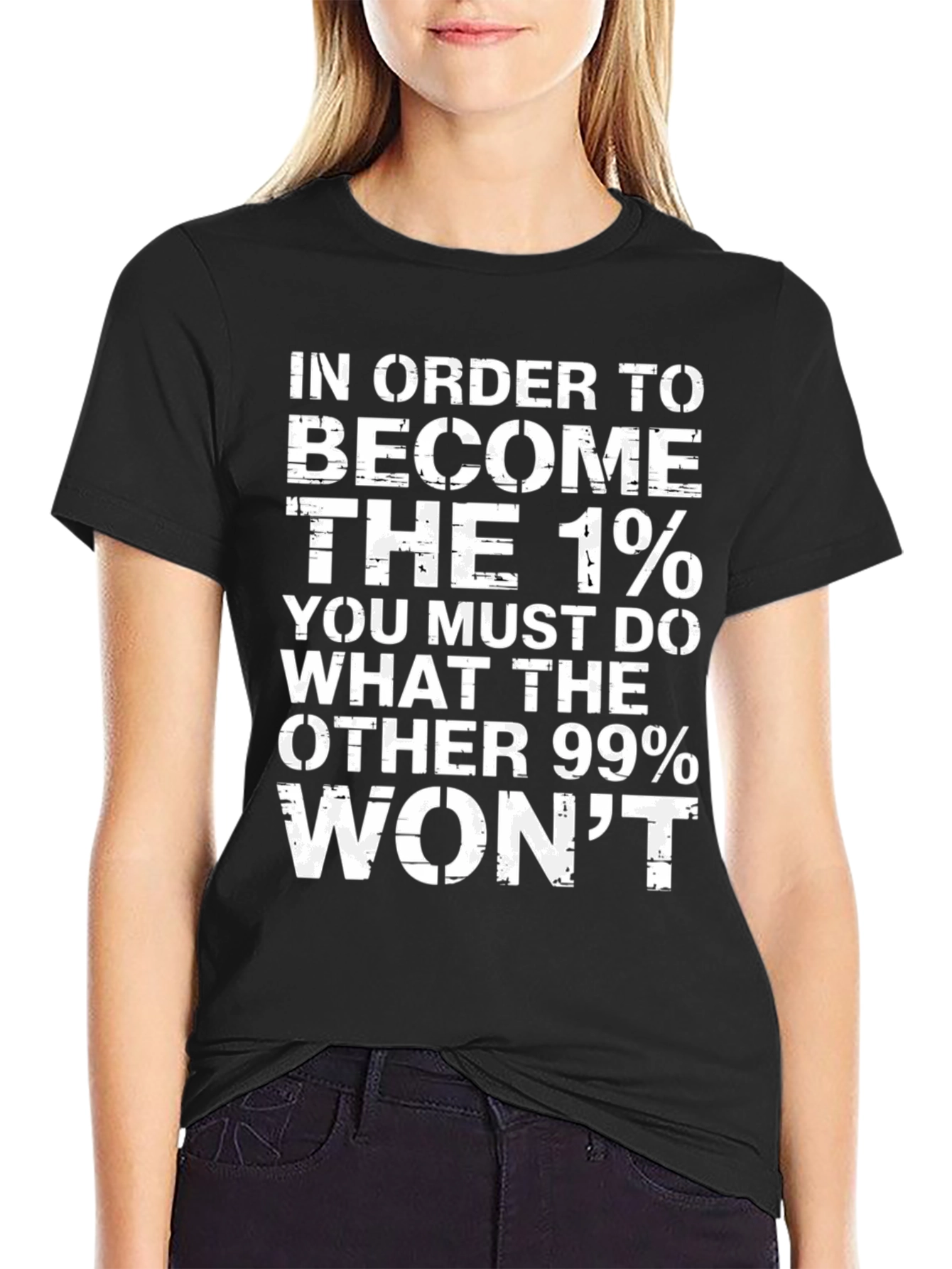 1% Motivation Black T-Shirt