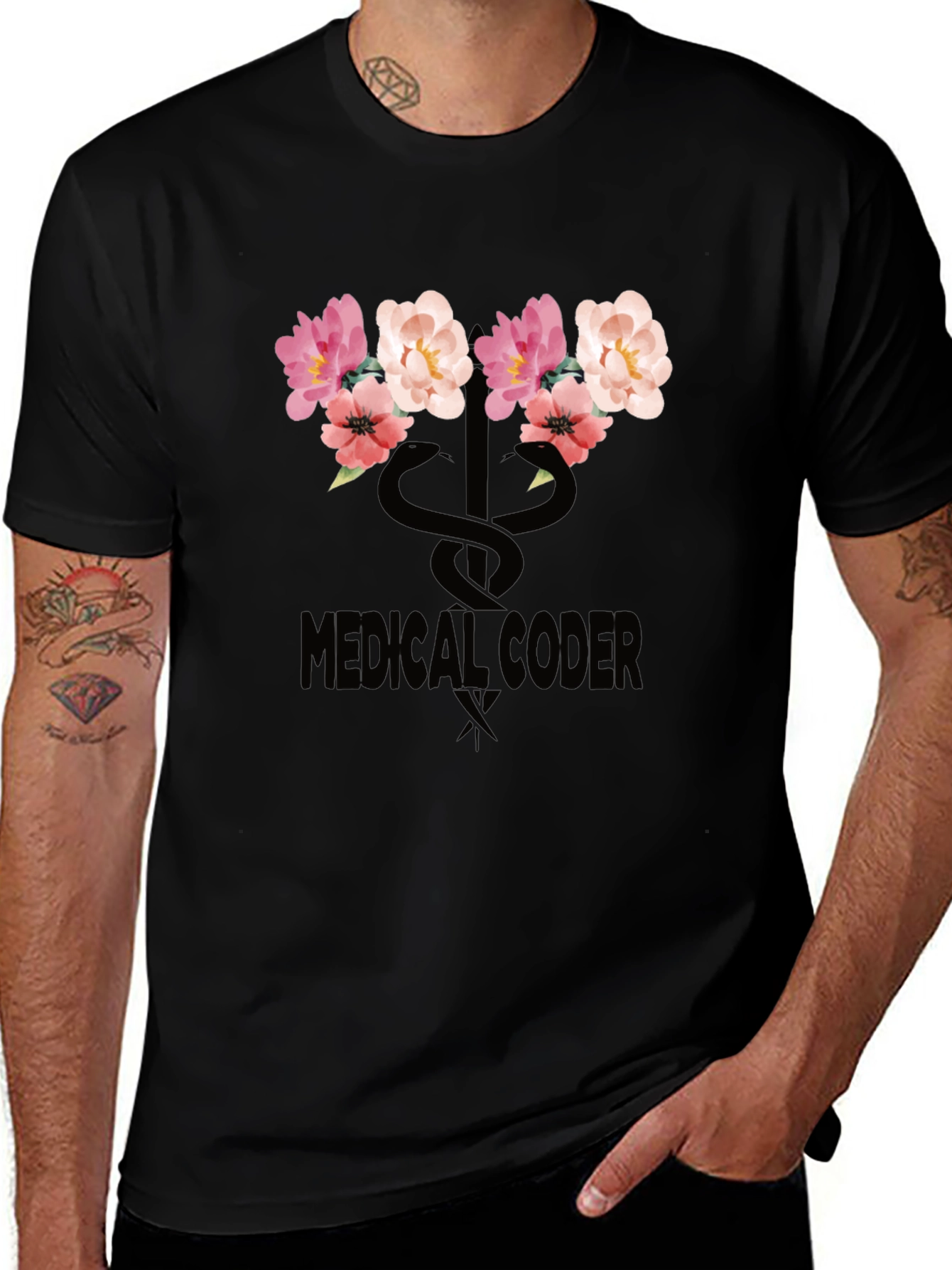 Floral Medical Coder T-Shirt