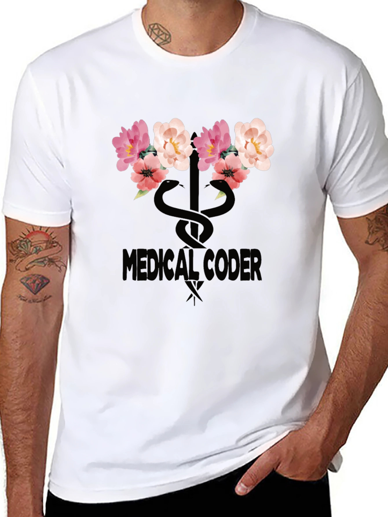 Floral Medical Coder T-Shirt
