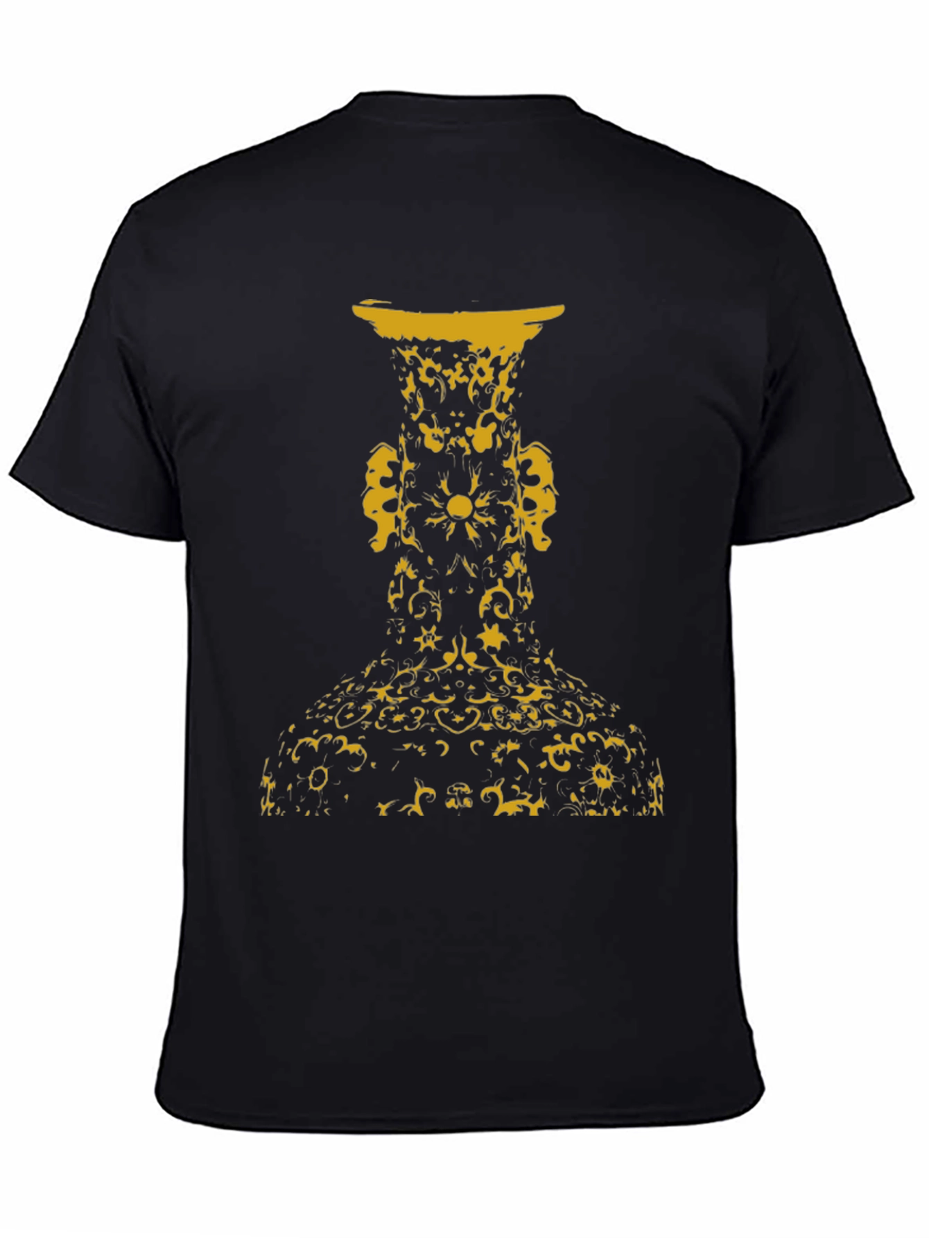 Abstract Vase Graphic Tee - Stylish Black T-Shirt