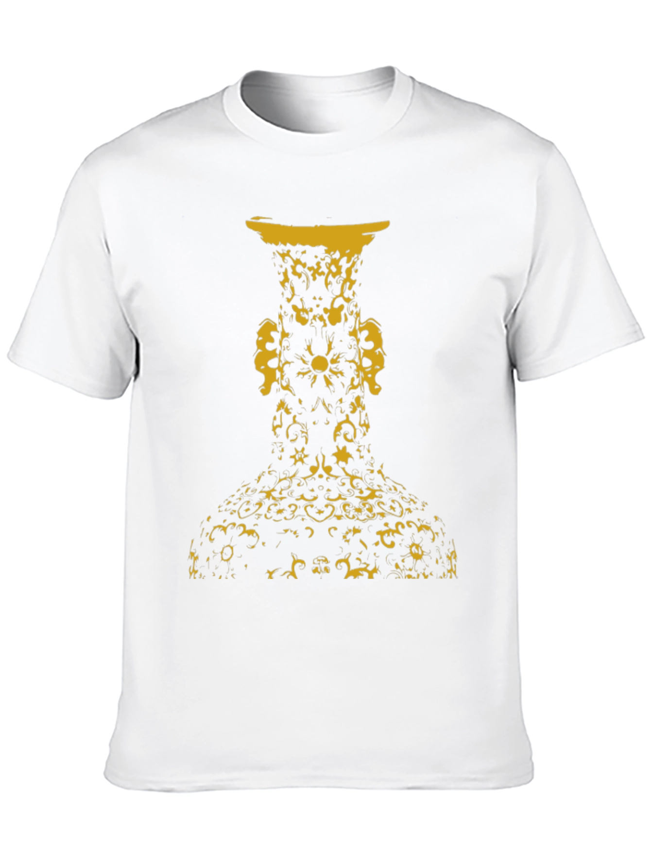 Abstract Vase Graphic Tee - Stylish Black T-Shirt