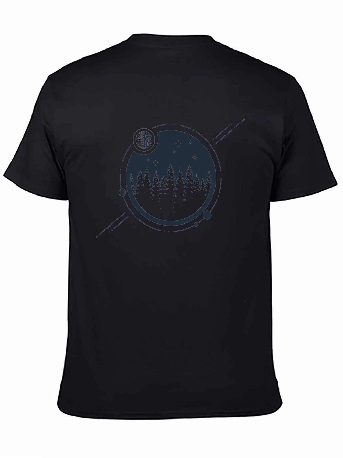 Mens Black Forest & Moon Graphic Tee