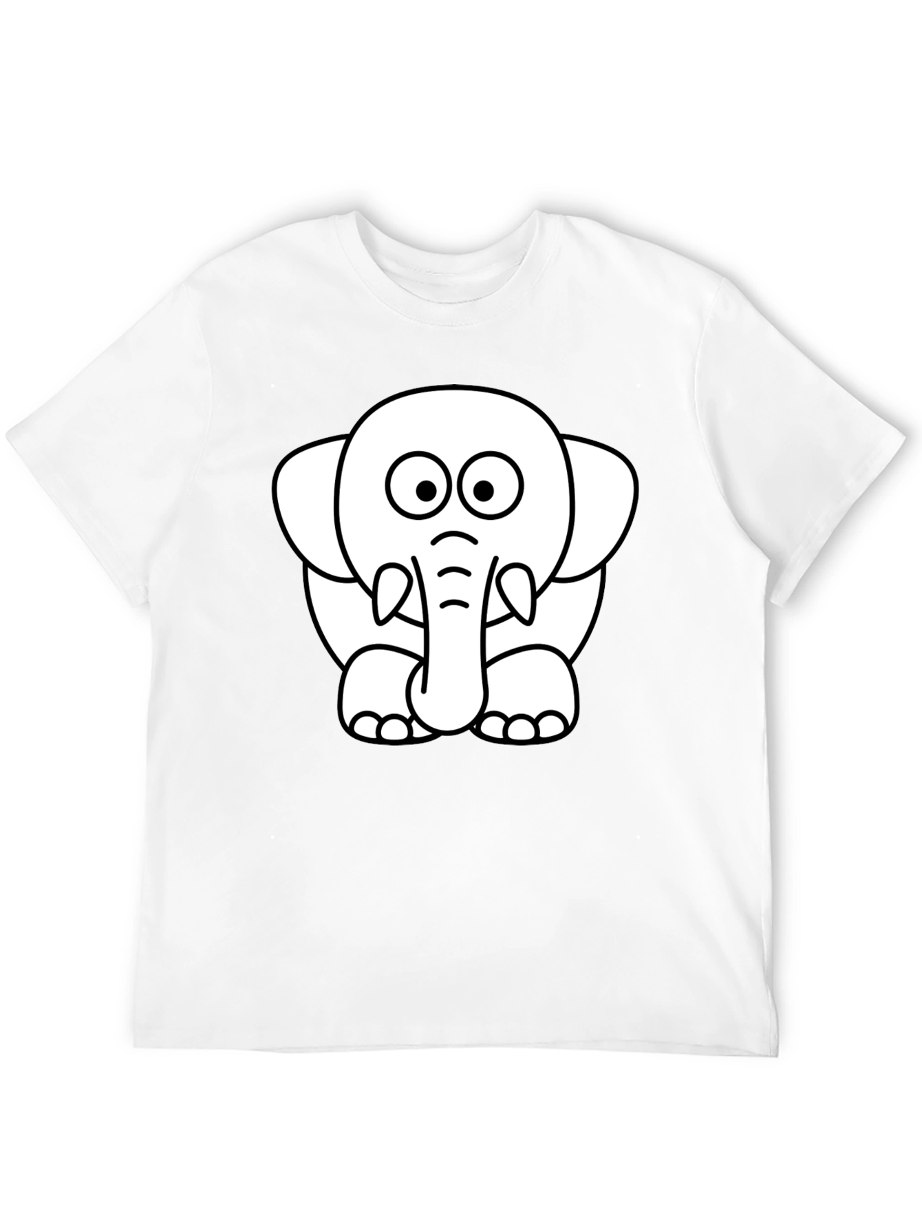 Cute Elephant Graphic Tee - Black Cotton T-Shirt