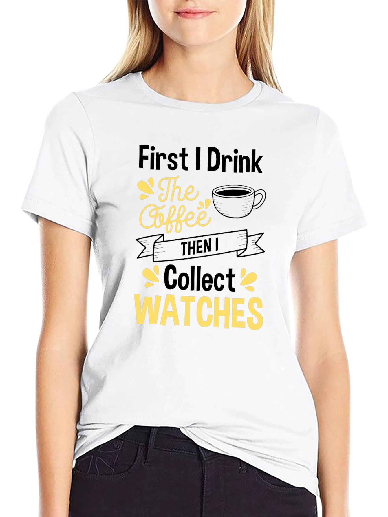 Coffee & Watches Graphic Tee - Black